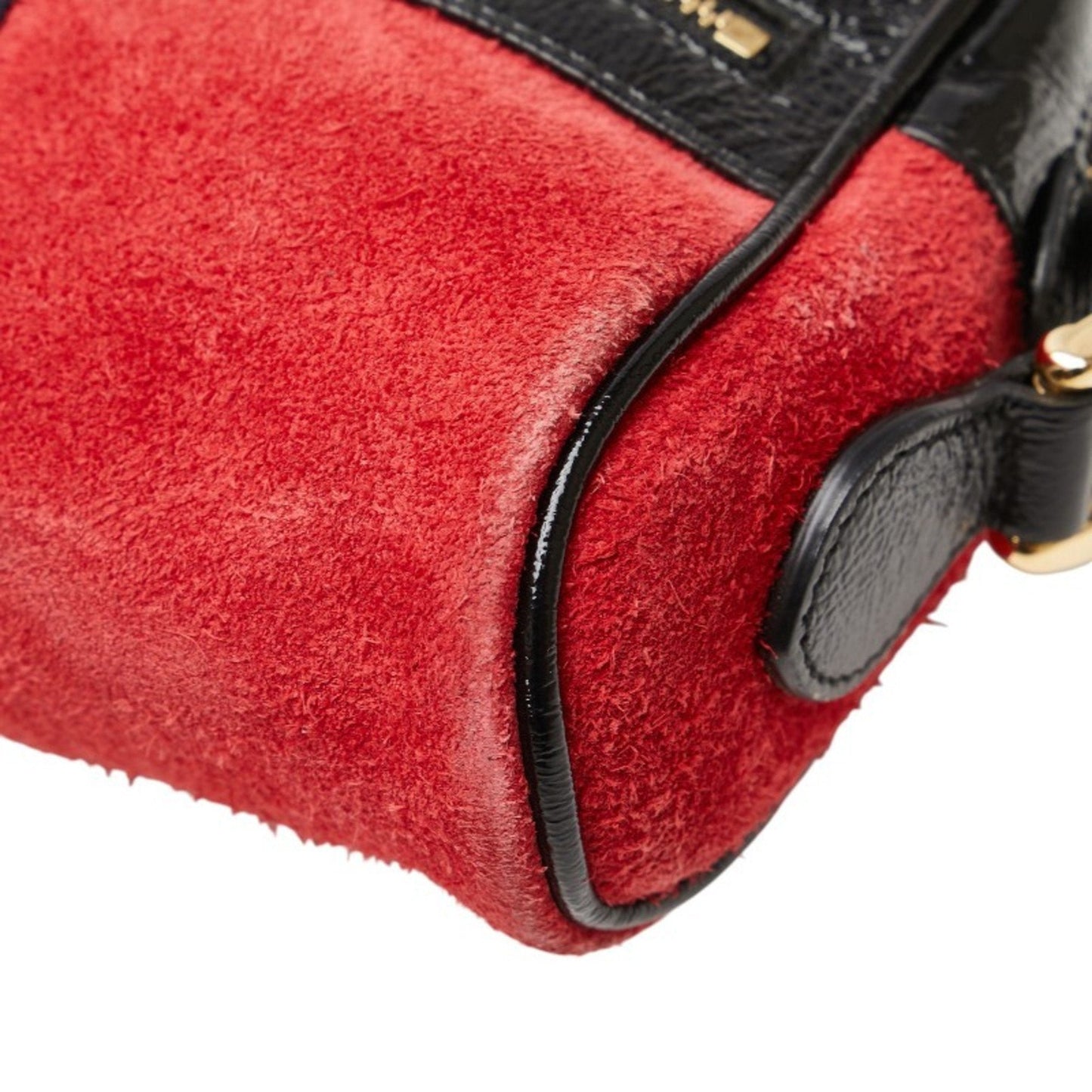 Gucci Multi-Color Red Color Suede Leather Shoulder Bag ( )
