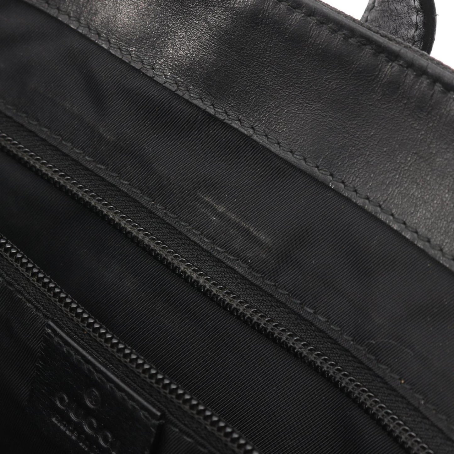 Gucci Black Green Red Color Canvas Leather Tote Bag ( )