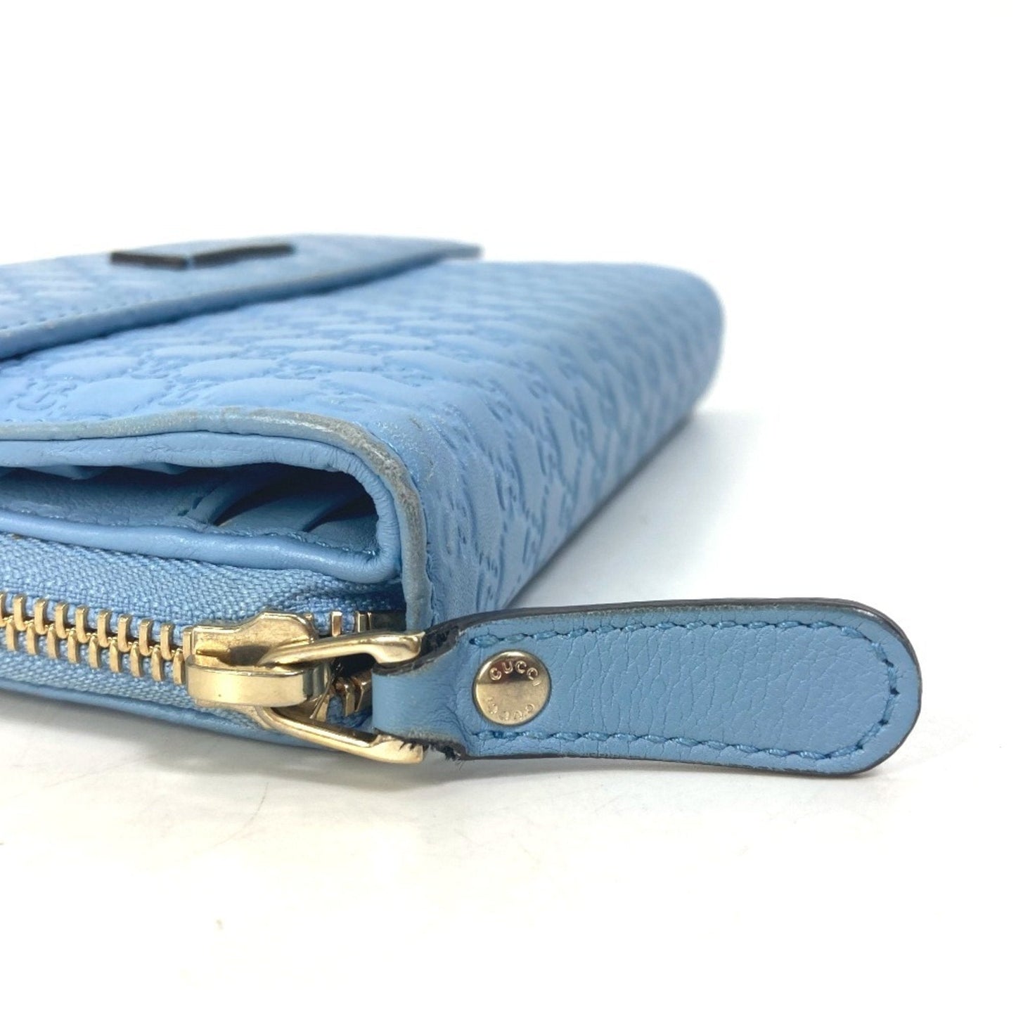 Gucci Light Blue Leather Long Wallet (Bi-Fold) ( )