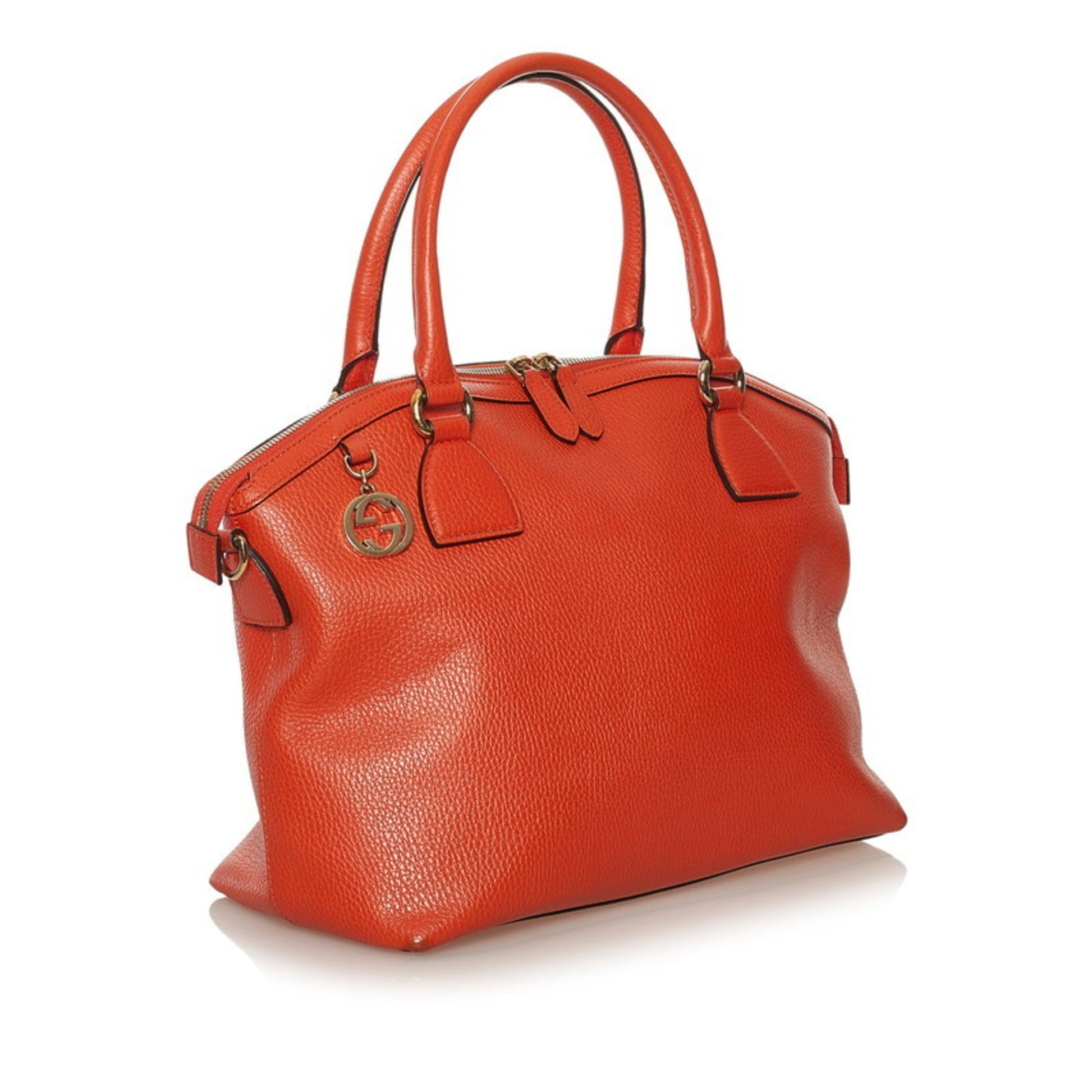 Gucci Interlocking G Orange Leather Shoulder Bag