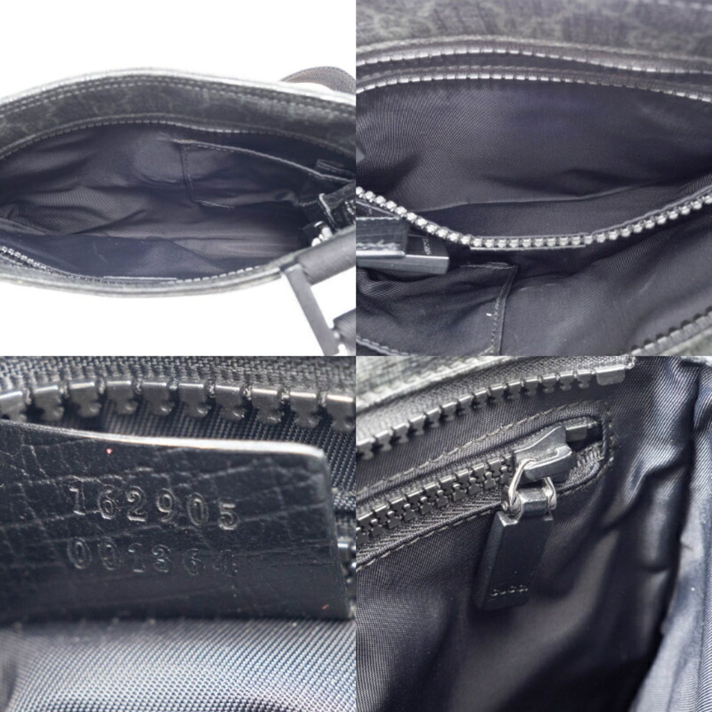 Gucci Gray Gg Supreme Leather Shoulder Bag ( )