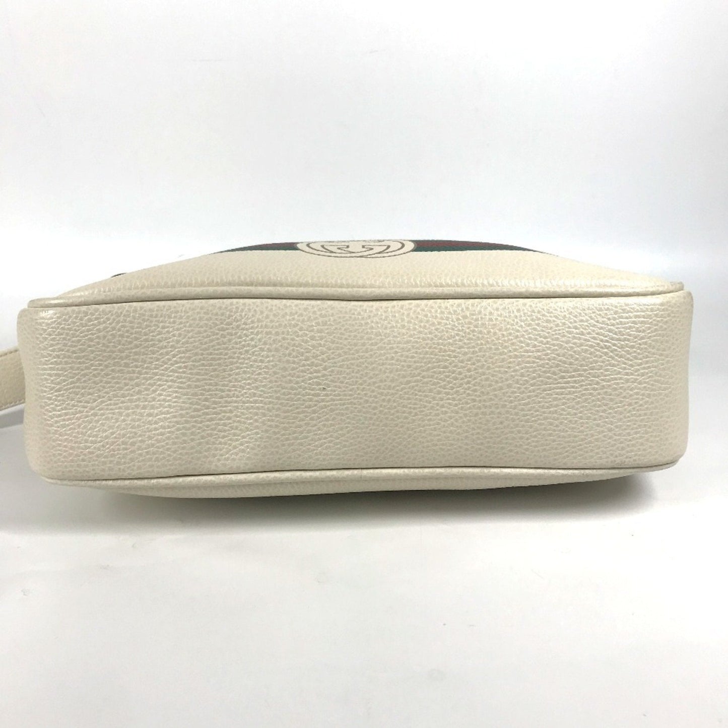 Gucci White Leather Messenger Bag Shoulder Bag ( )