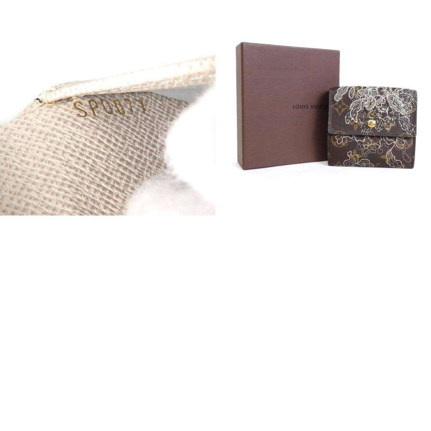 LOUIS VUITTON Bifold Wallet Monogram Dantell/Monogram Dantell Argent Unisex M95396 h29483a