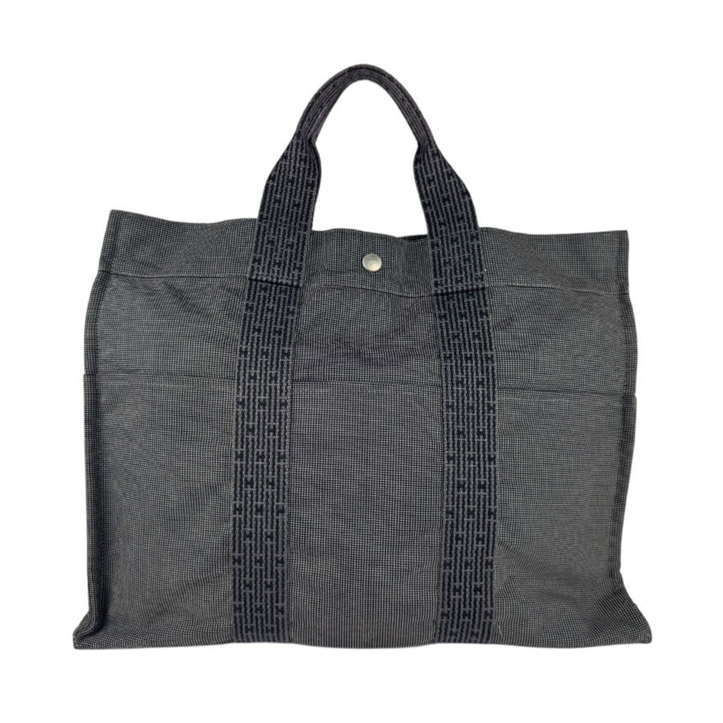 Hermes Gray Nylon Canvas Handbag ( )