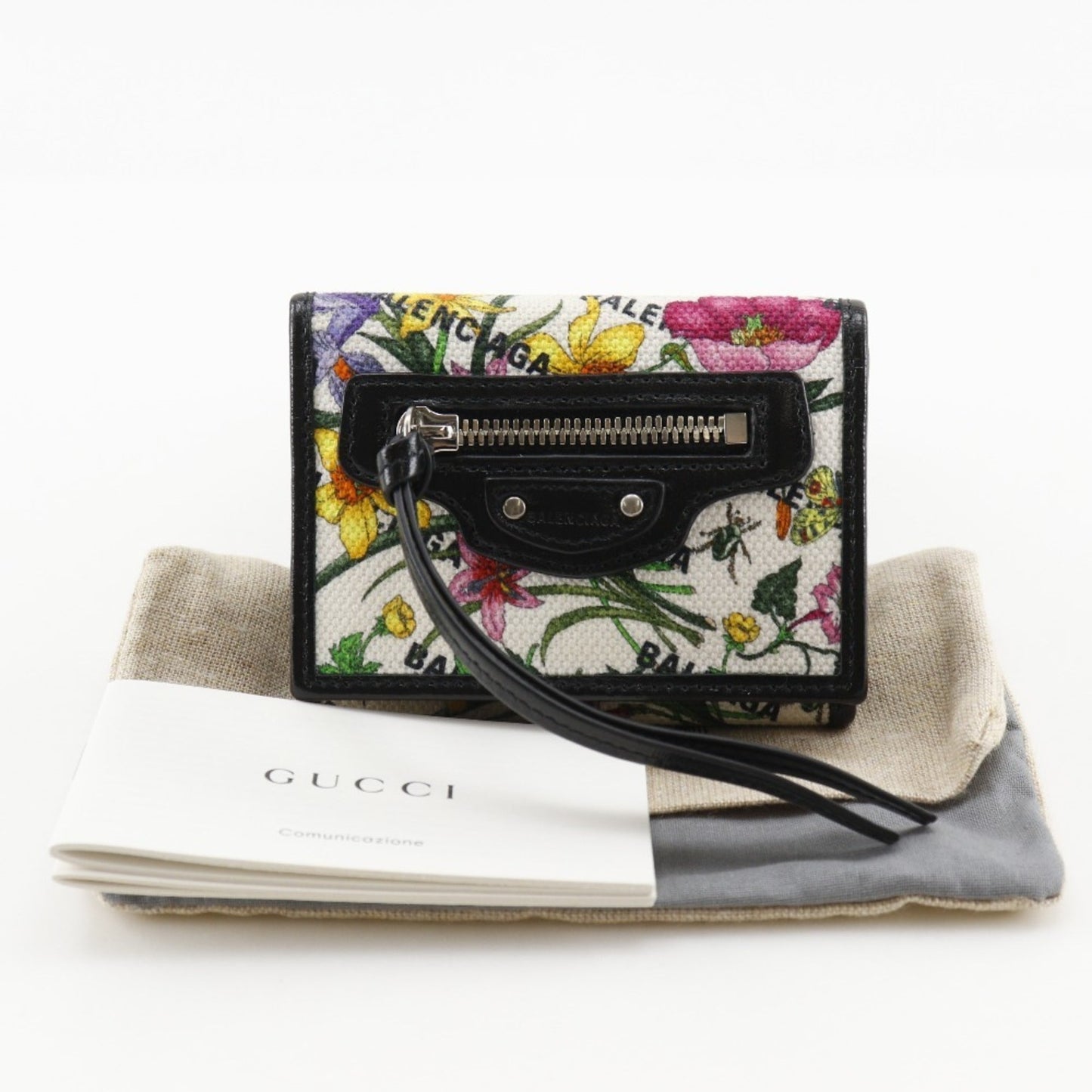 Gucci Black Multi-Color Canvas Wallet (Tri-Fold) ( )