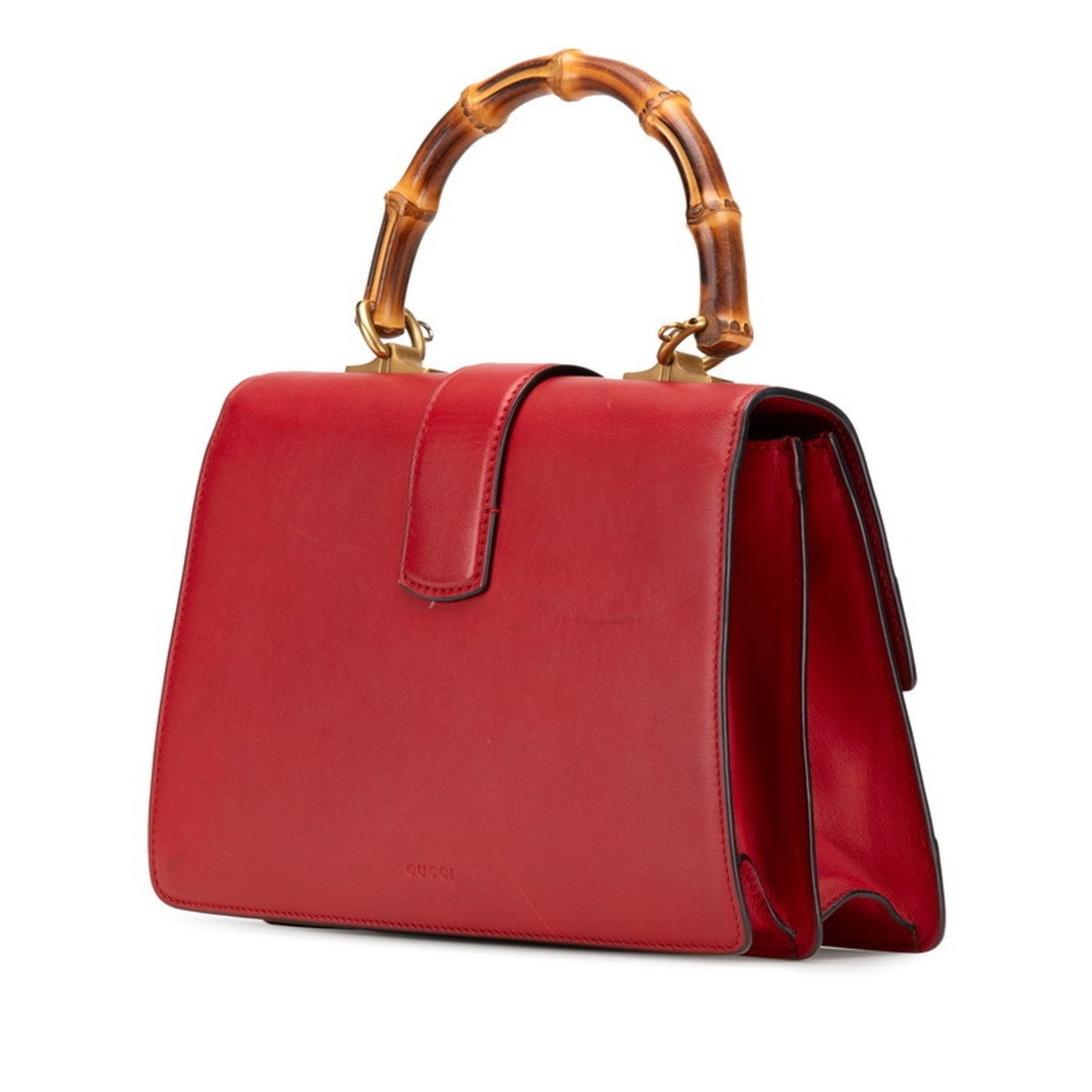 Gucci Red Color Leather Handbag Shoulder Bag ( )
