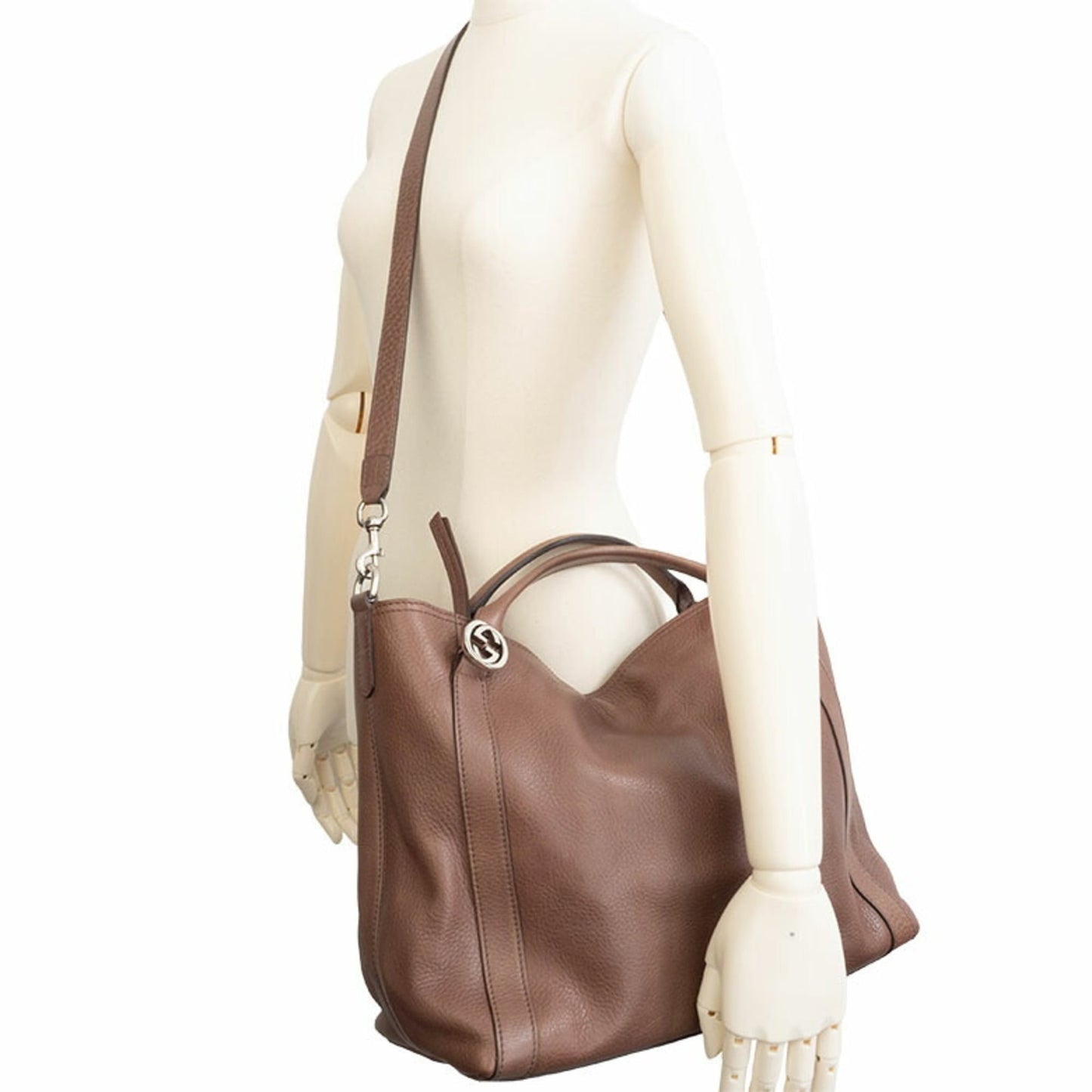 Gucci Bordeaux (Close To Brown) Brown Red Brown Leather Handbag Shoulder Bag ( )