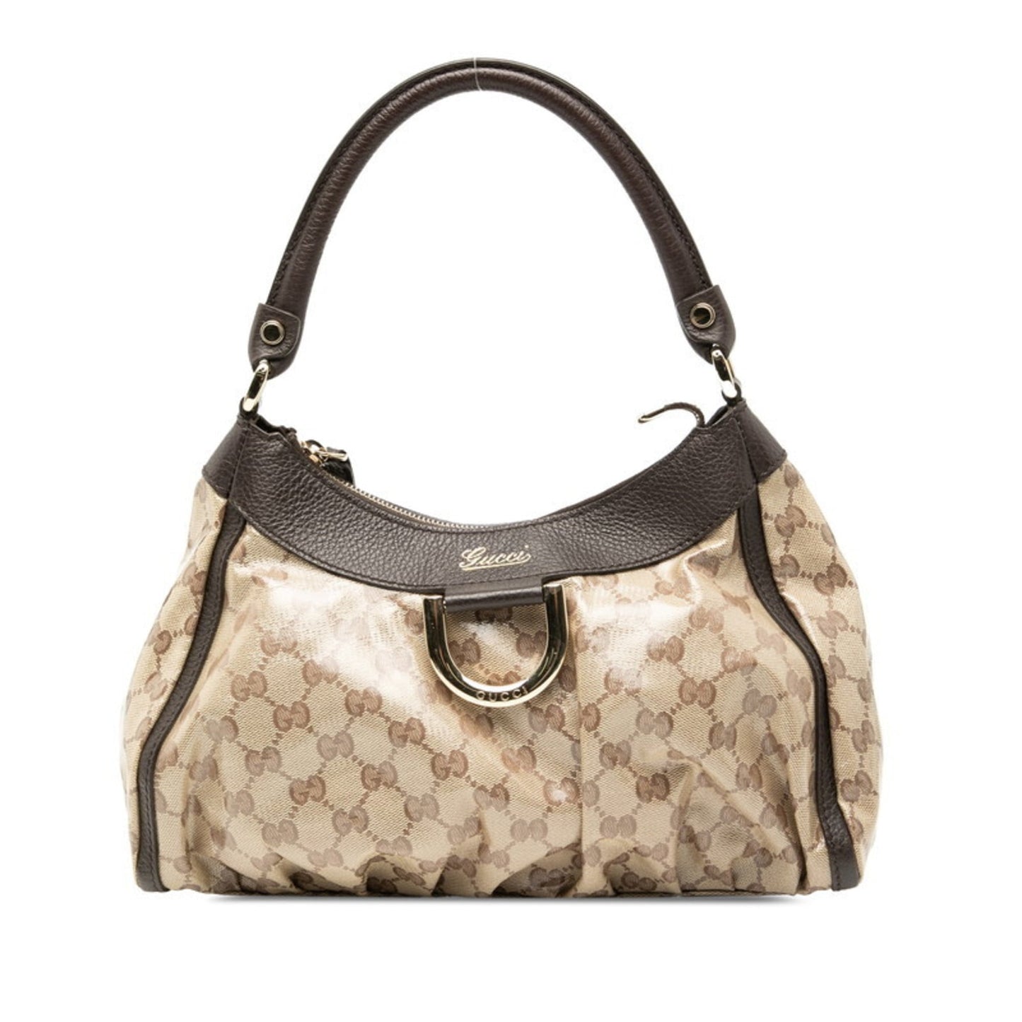 Gucci Beige Brown Pvc Leather Handbag Shoulder Bag ( )