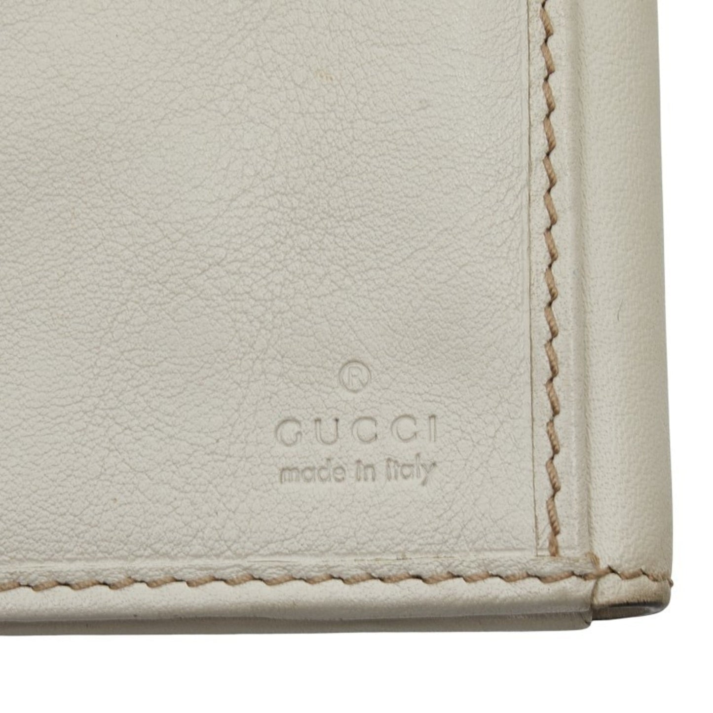 Gucci Beige White Canvas Leather Coin Purse/Coin Case ( )