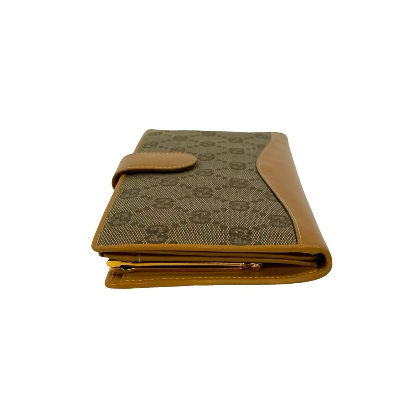 Gucci Beige Canvas Leather Long Wallet (Bi-Fold) ( )