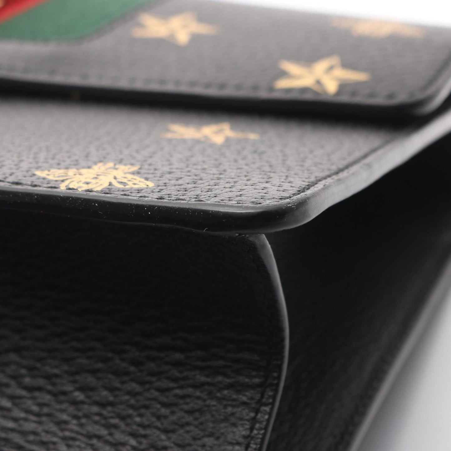Gucci Black Gold Leather Shoulder Bag ( )