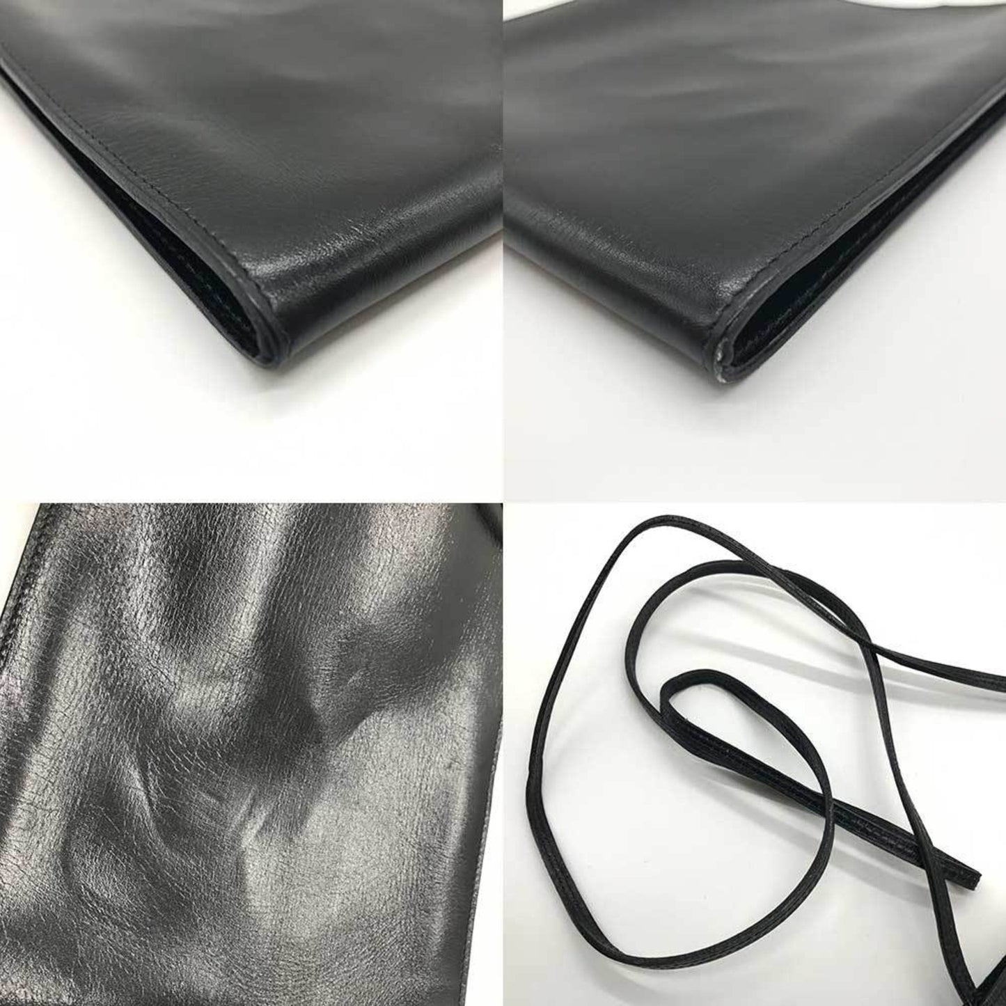 Hermes Onimaitou Black Box Calf Leather Pochette Shoulder Bag ( )