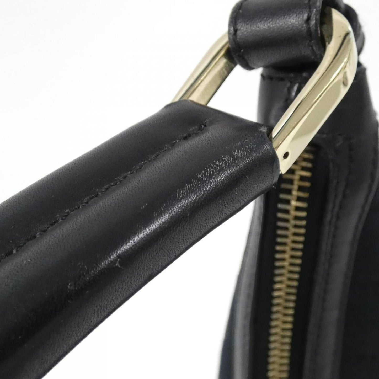 Gucci Black Gg Canvas Leather Shoulder Bag ( )
