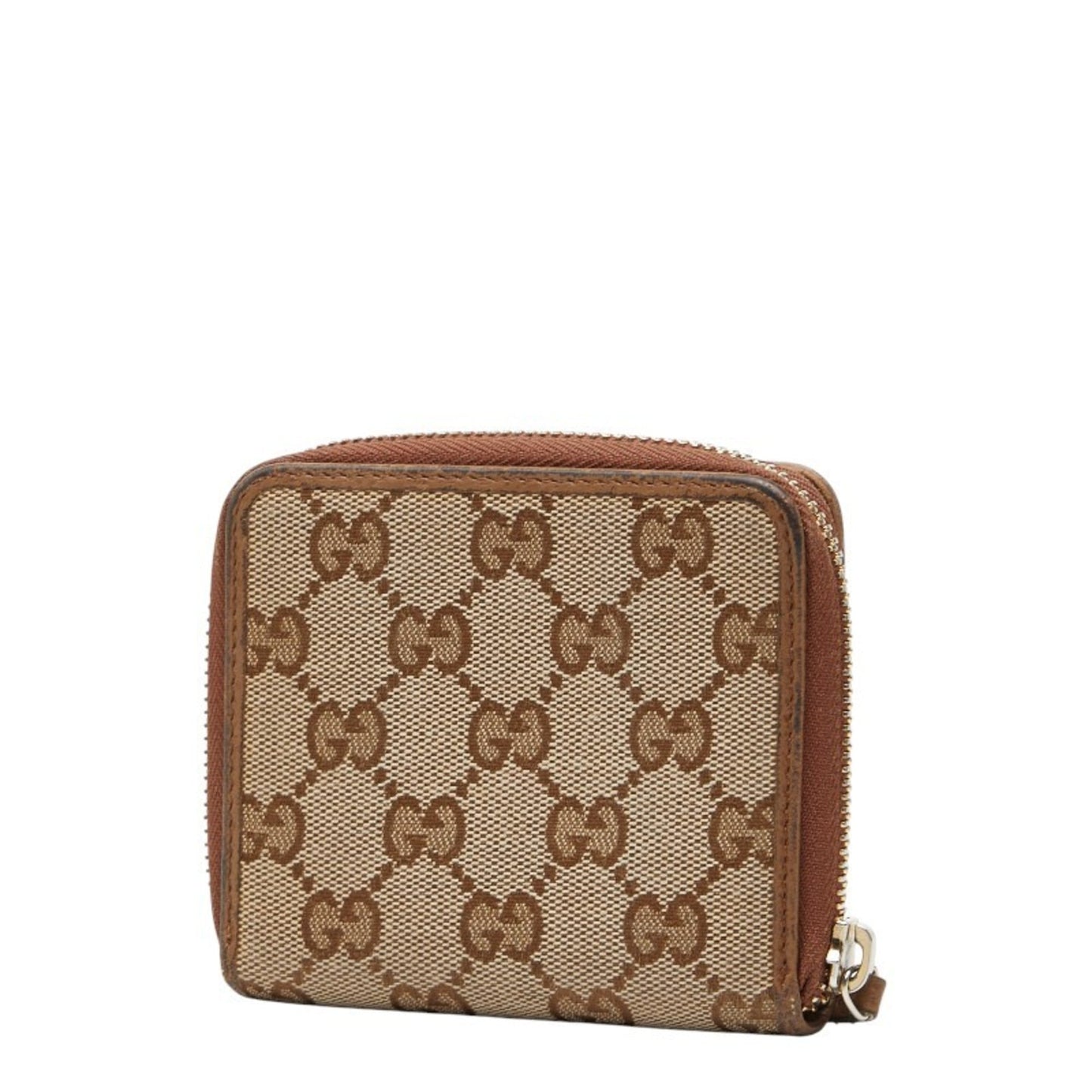 Gucci Beige Brown Canvas Leather Wallet (Bi-Fold) ( )
