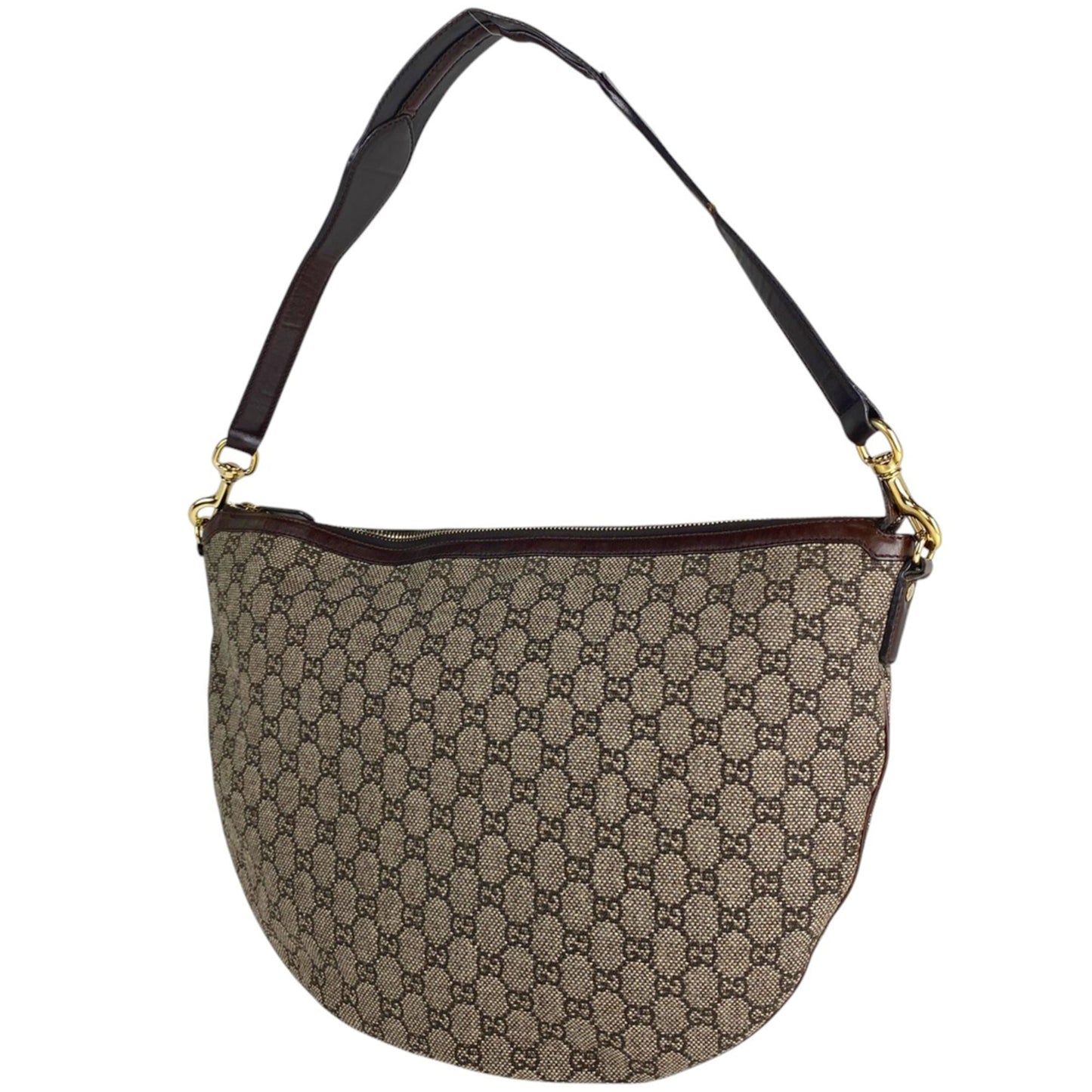 Gucci Brown Fabric Leather Shoulder Bag ( )