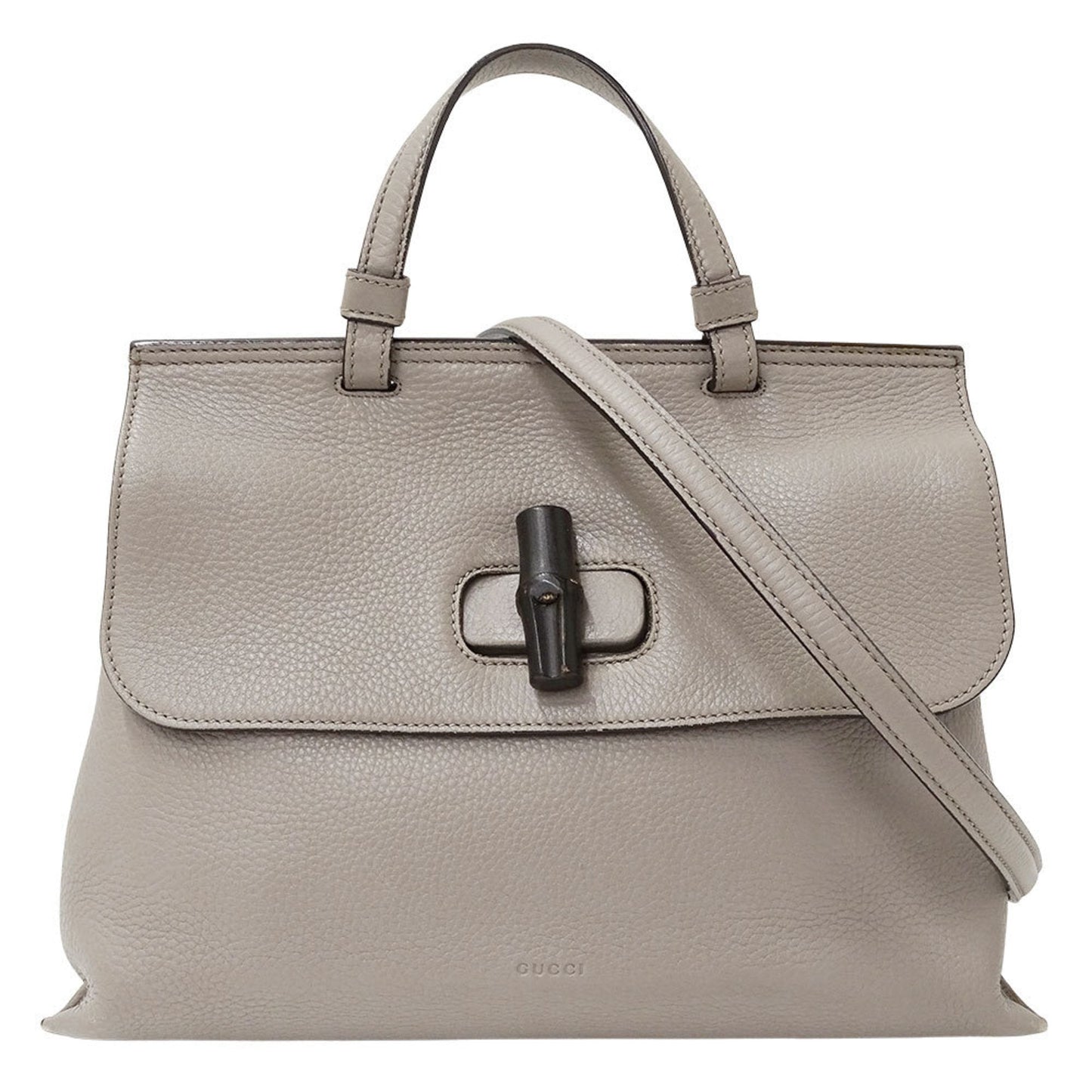 Gucci Gray Leather Handbag Shoulder Bag ( )