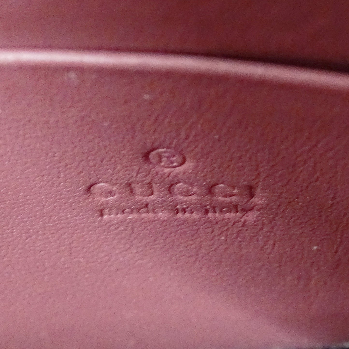 Gucci Brown Pink Gg Supreme Chain/Shoulder Wallet ( )