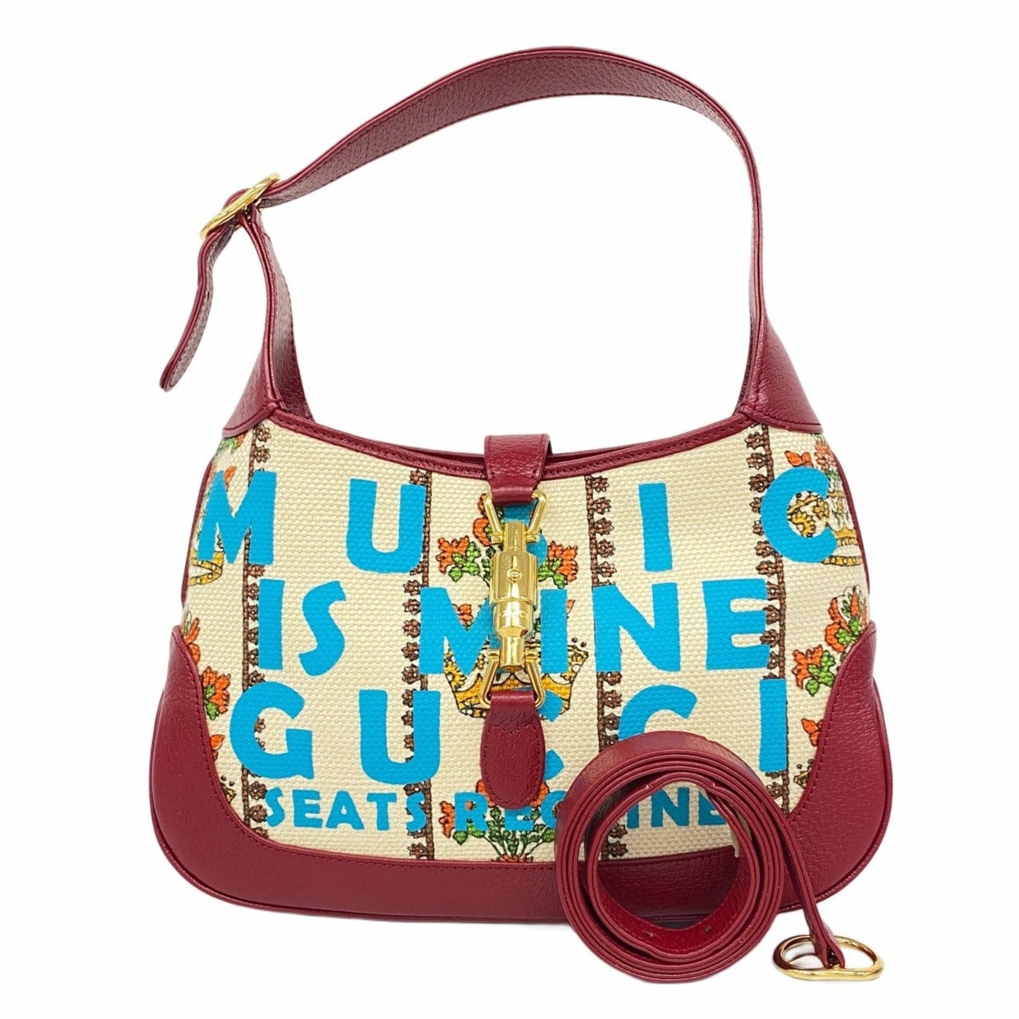 Gucci Beige Multi-Color Canvas Shoulder Bag ( )