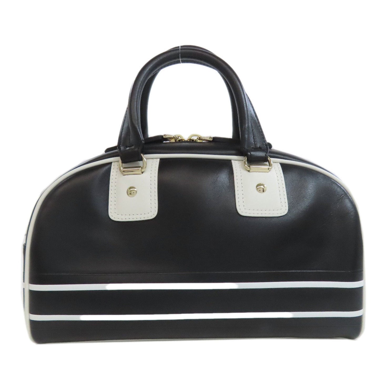 Christian Dior Black White Leather Handbag ()