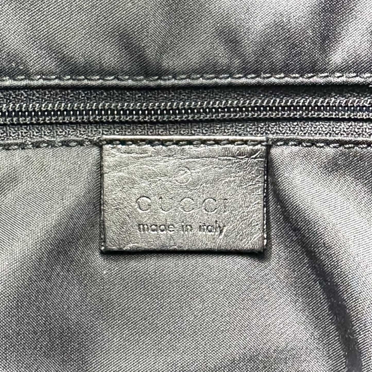 Gucci Black Leather Gg Canvas Handbag Shoulder Bag ( )