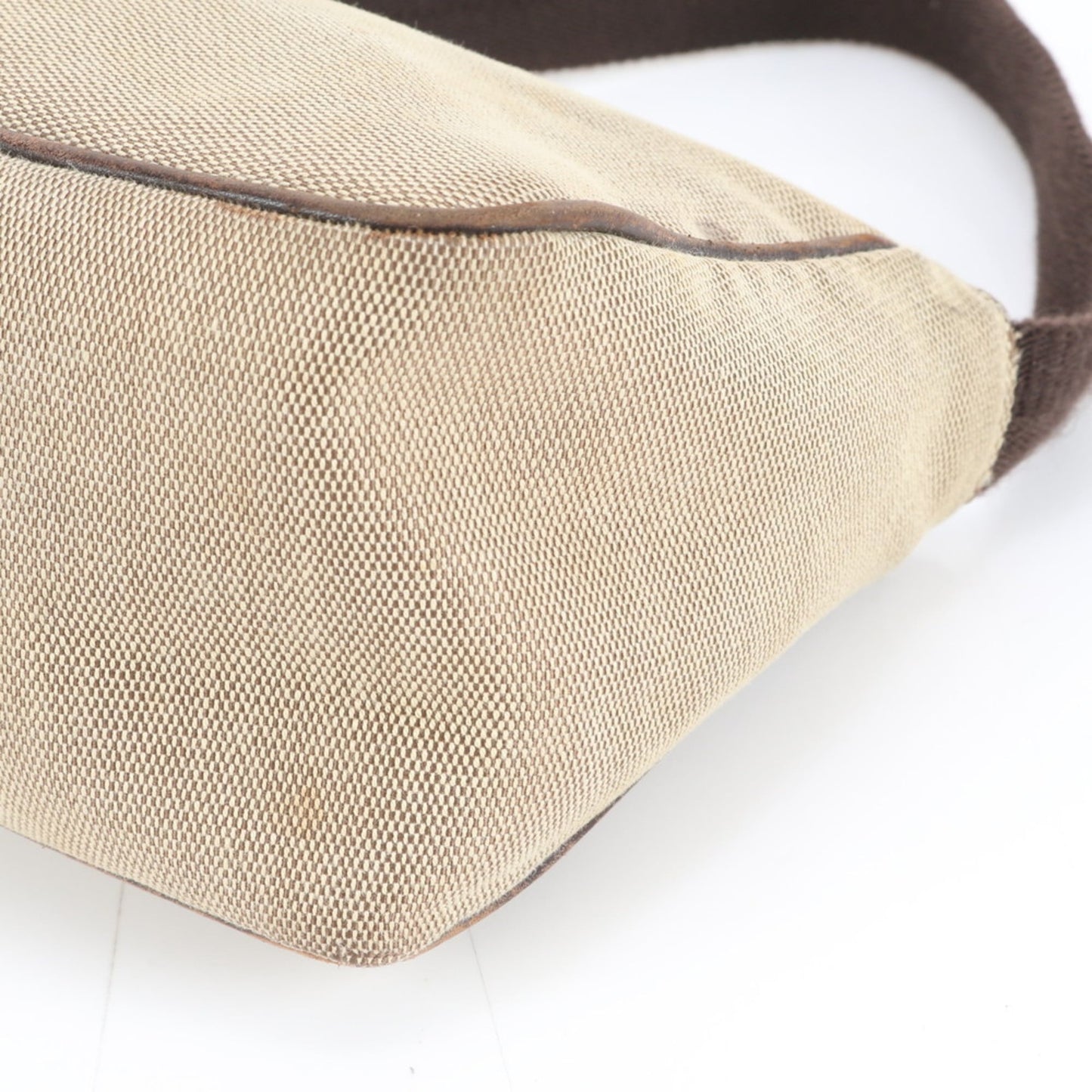 Gucci Beige Leather Canvas Handbag ( )