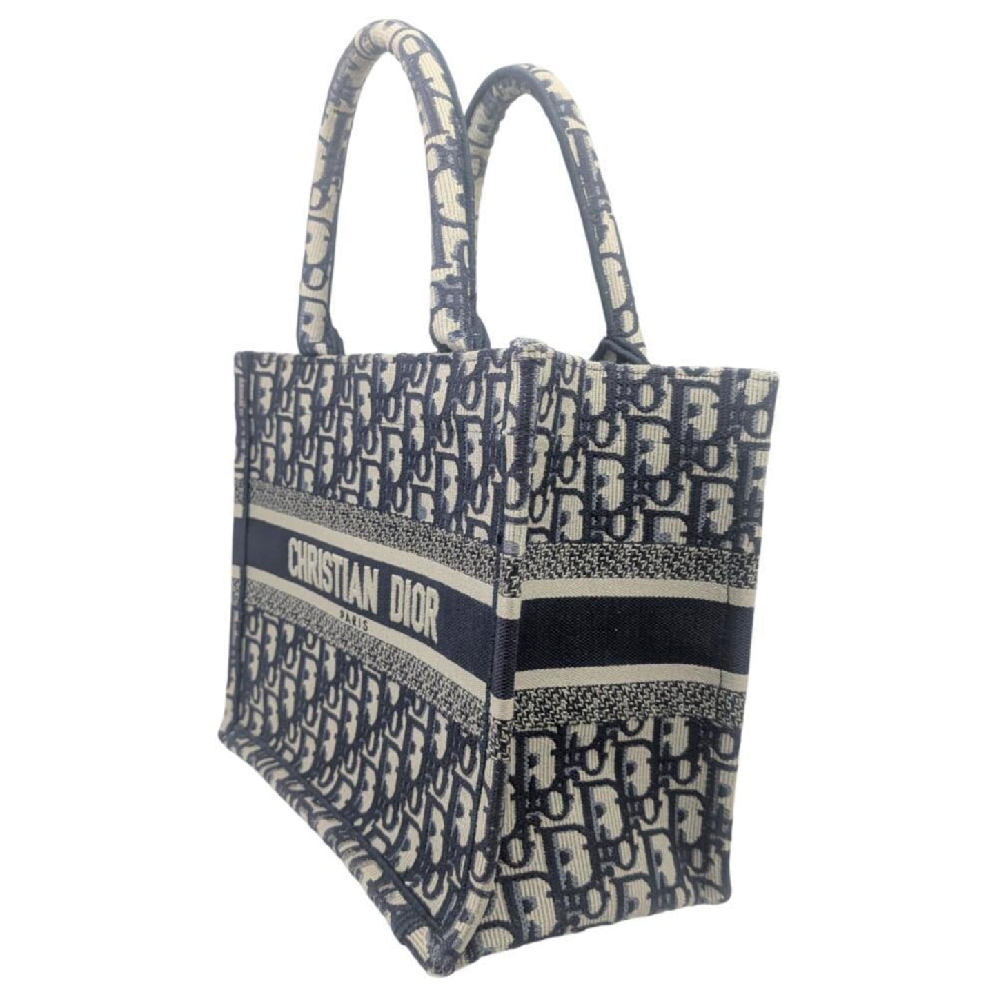 Christian Dior Navy Canvas Handbag Tote Bag ()