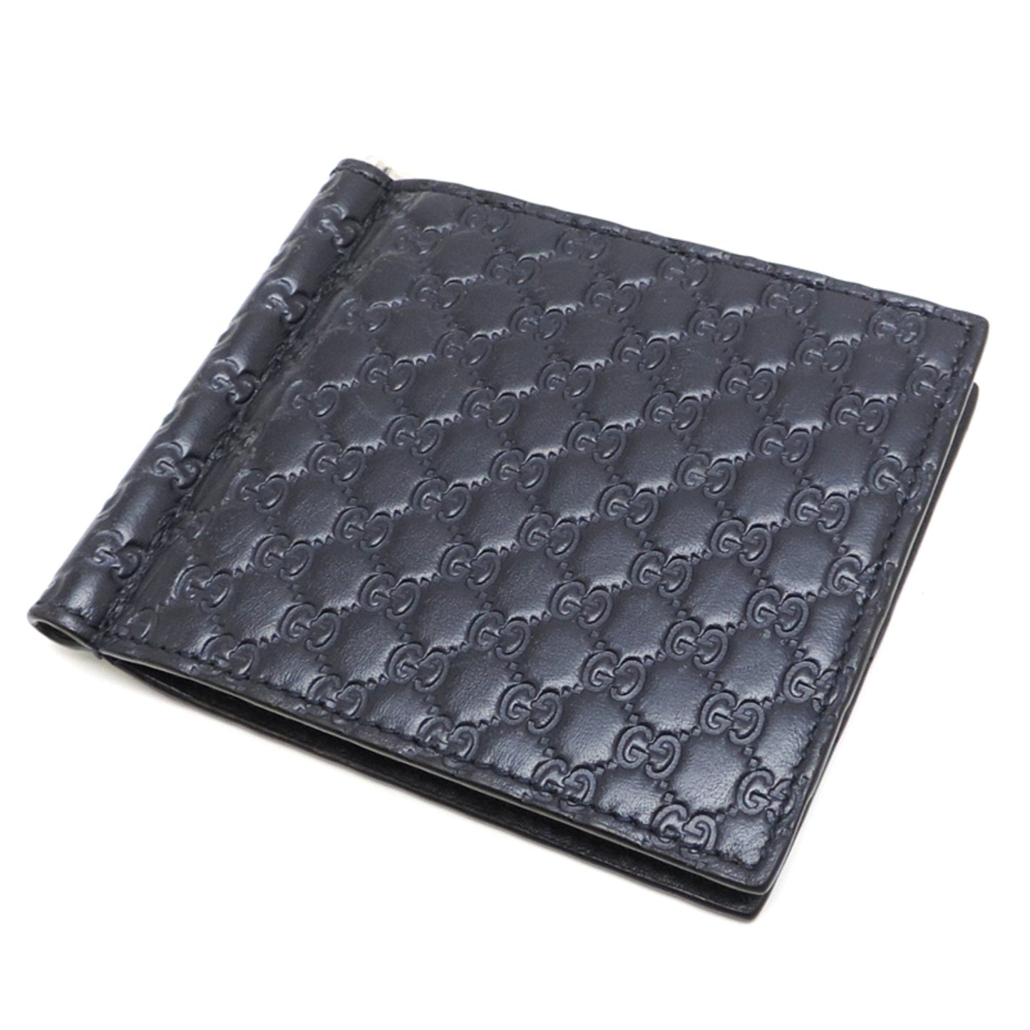 Gucci Guccissima Navy Leather Money Clip ( )