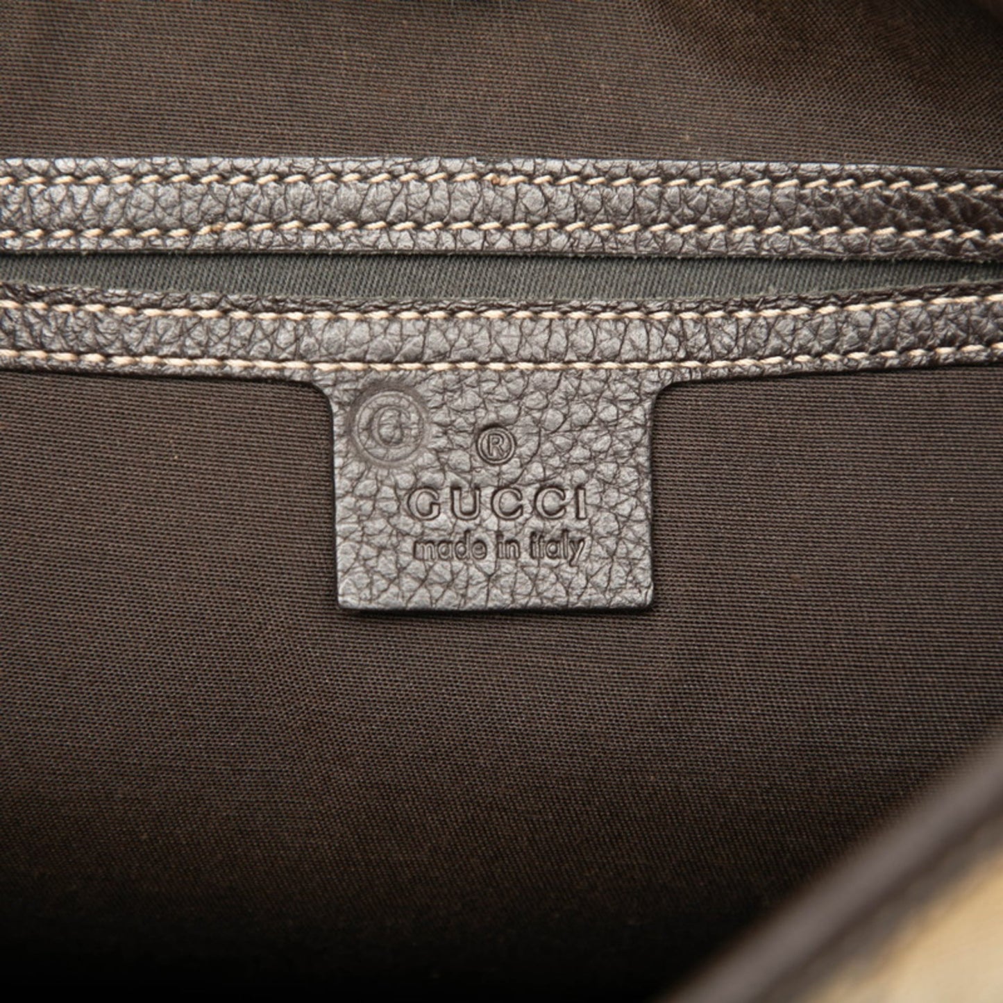 Gucci Beige Brown Pvc Leather Shoulder Bag ( )