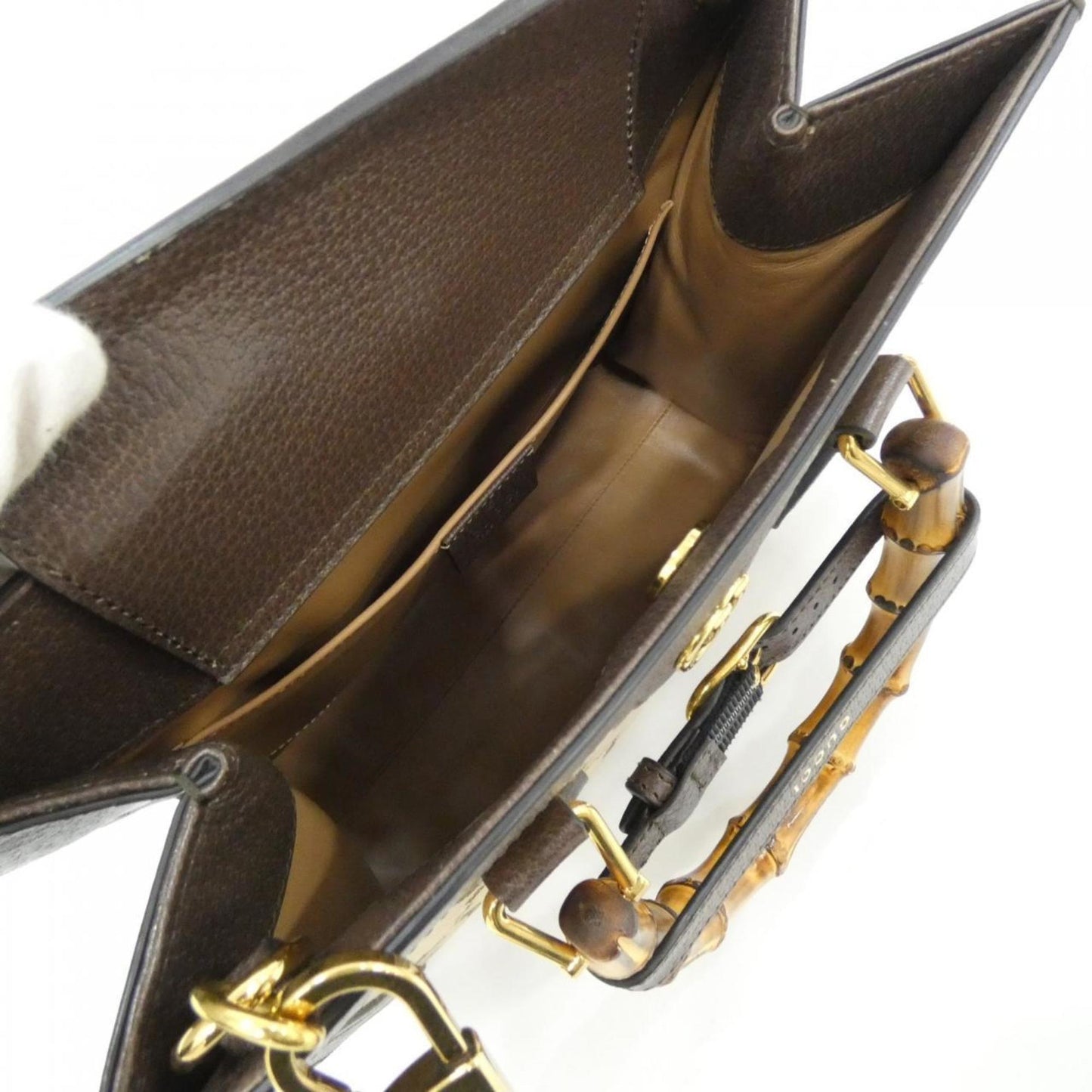 Gucci Gg Canvas Brown Camel Gg Canvas Leather Handbag ( )