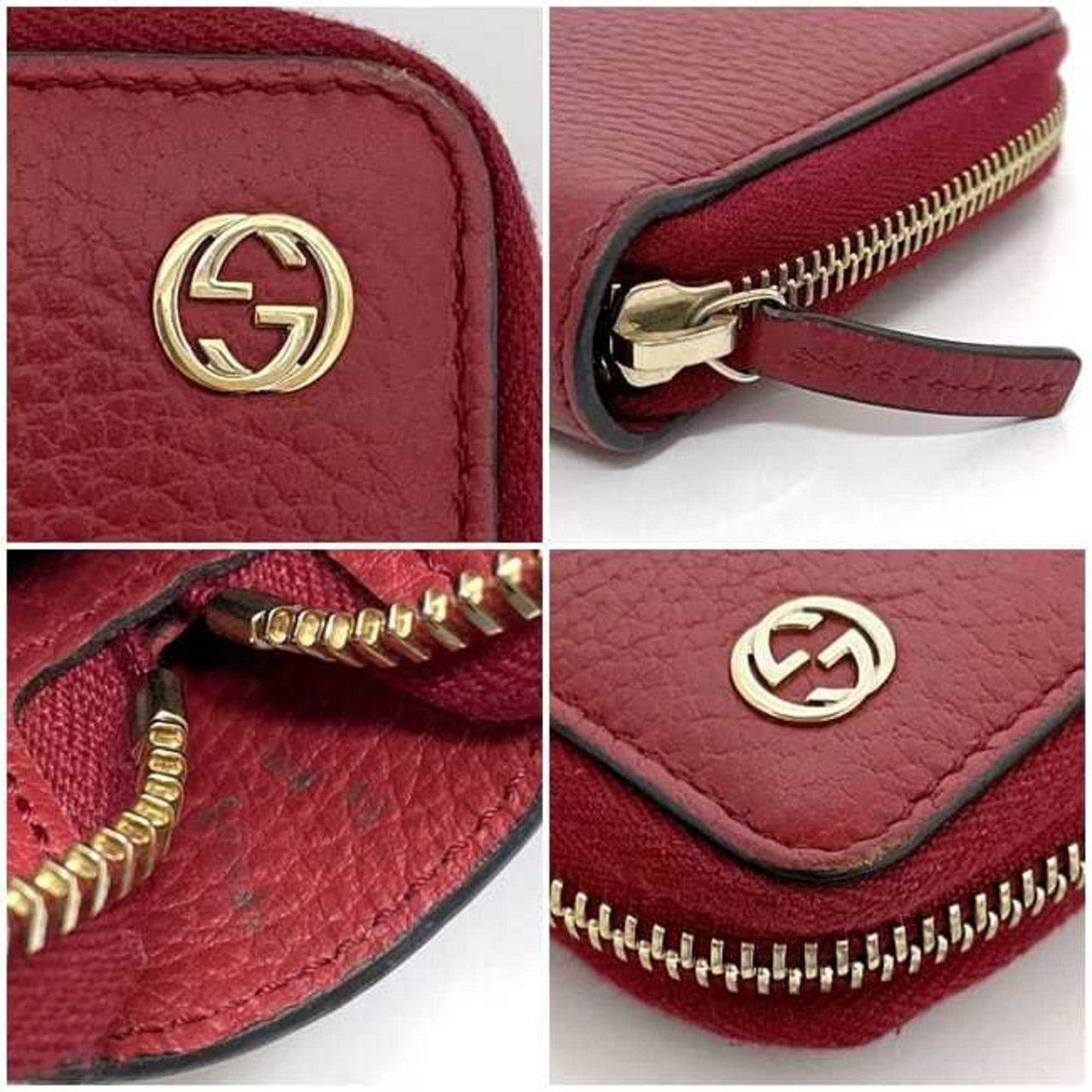 Gucci Red Color Leather Wallet (Bi-Fold) ( )
