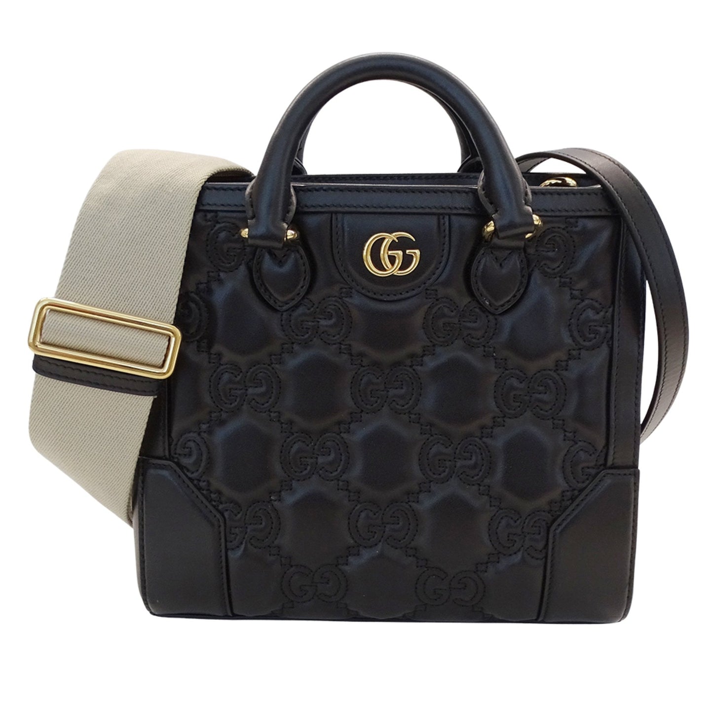 Gucci Black Leather Handbag Shoulder Bag ( )