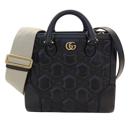 Gucci Black Leather Handbag Shoulder Bag ( )