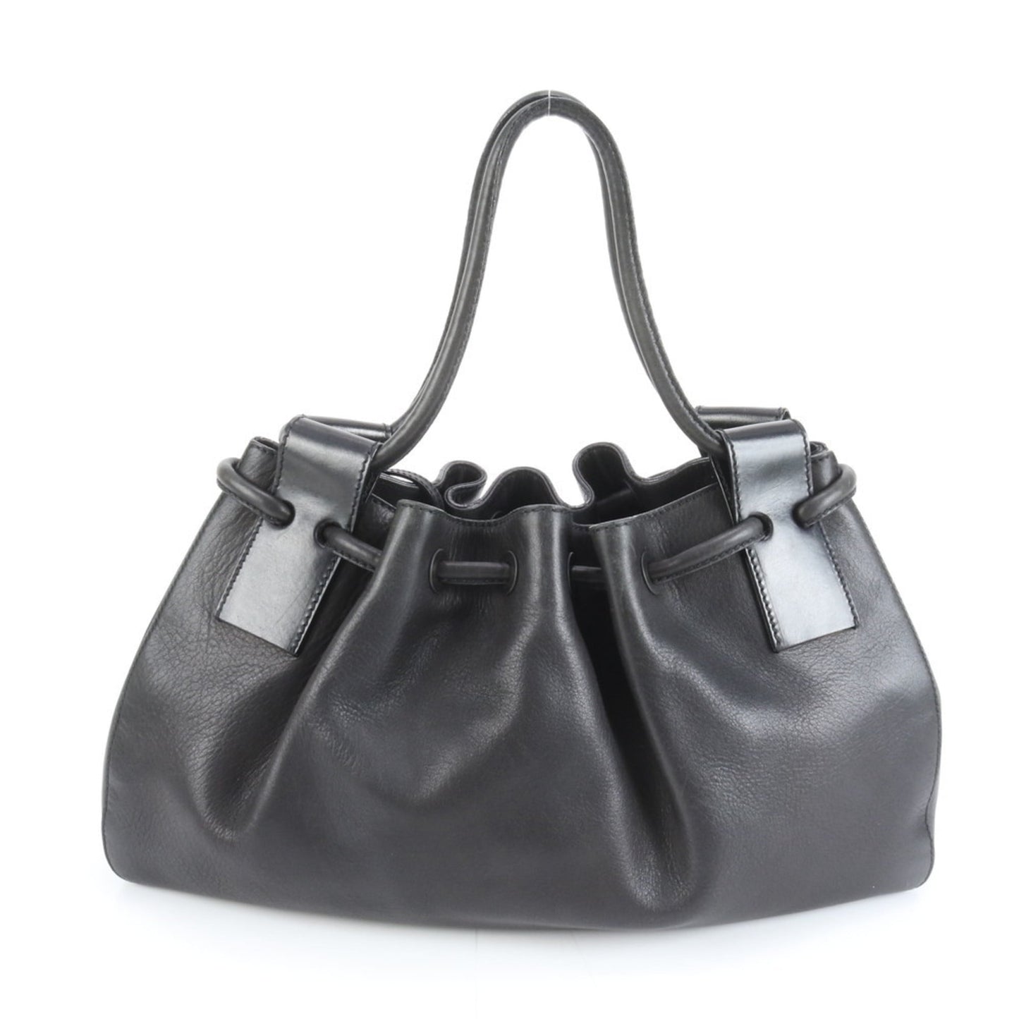 Gucci Black Leather Pouch Tote Bag ( )