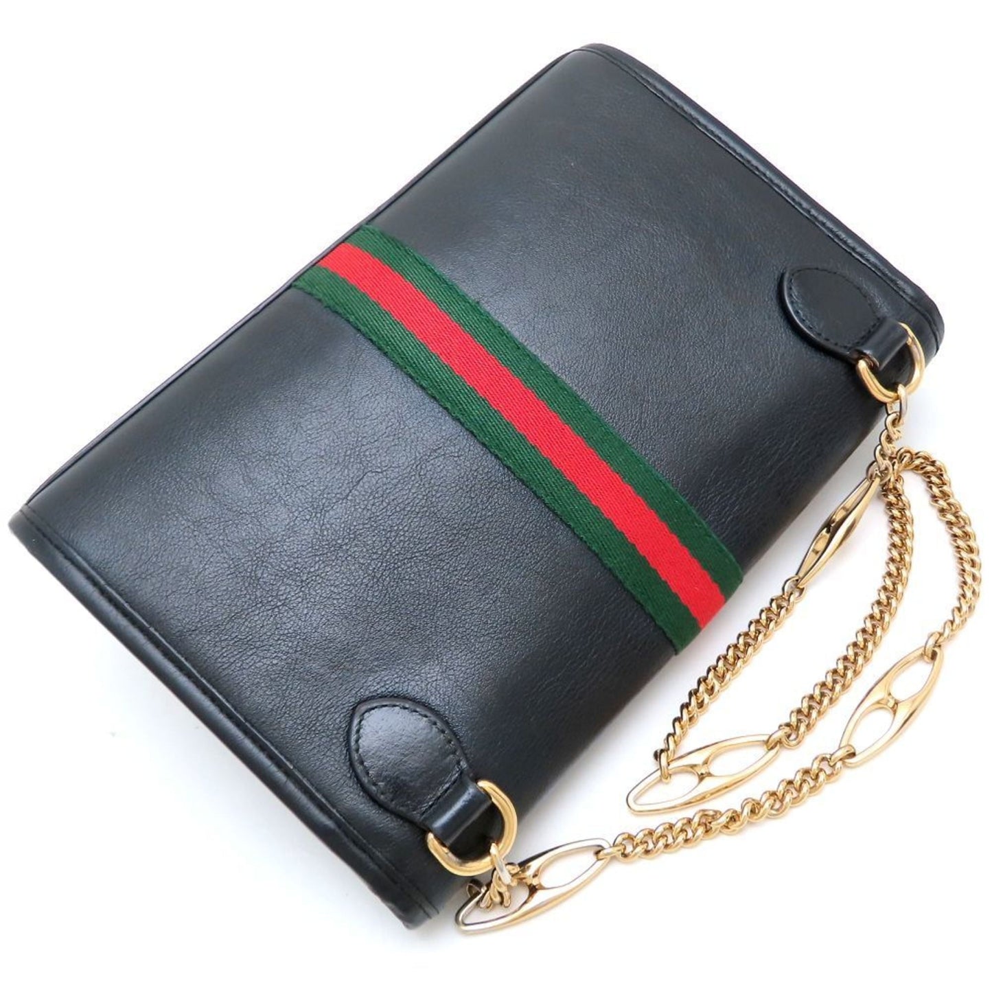 Gucci Black Leather Shoulder Bag ( )