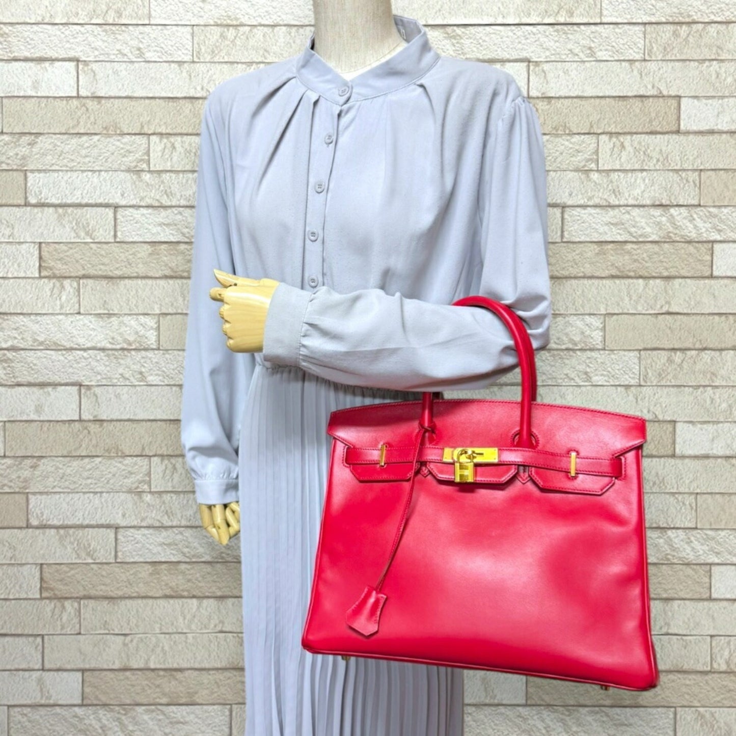 Hermes Red Color Swift Leather Handbag ( )