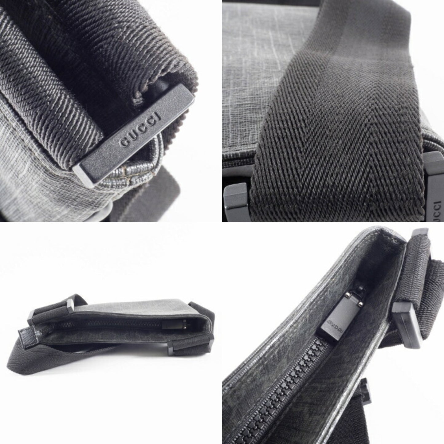 Gucci Gray Gg Supreme Leather Shoulder Bag ( )