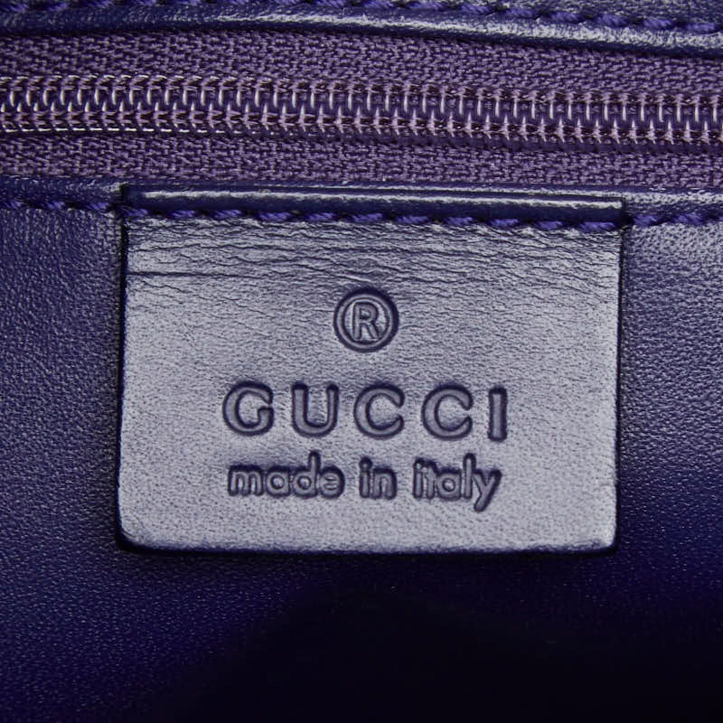 Gucci Blue Purple Satin Leather Handbag Tote Bag ( )