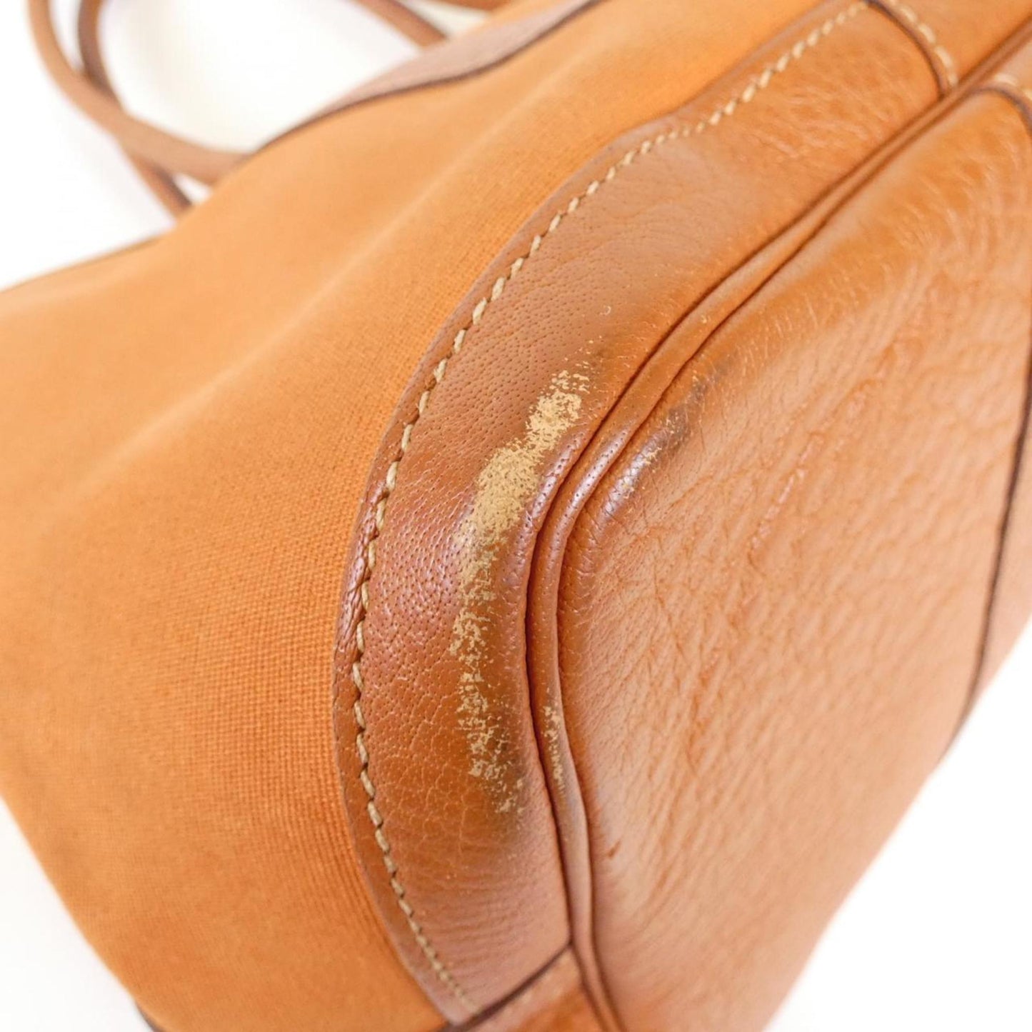 Hermes Potiron Toile Officier Buffle Skipper Leather Handbag ( )