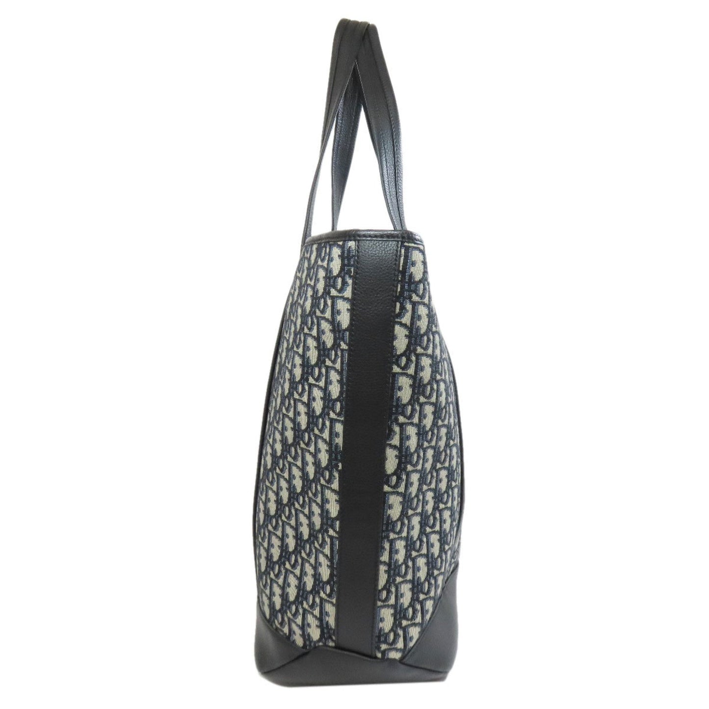 Christian Dior Navy Canvas Leather Tote Bag ()