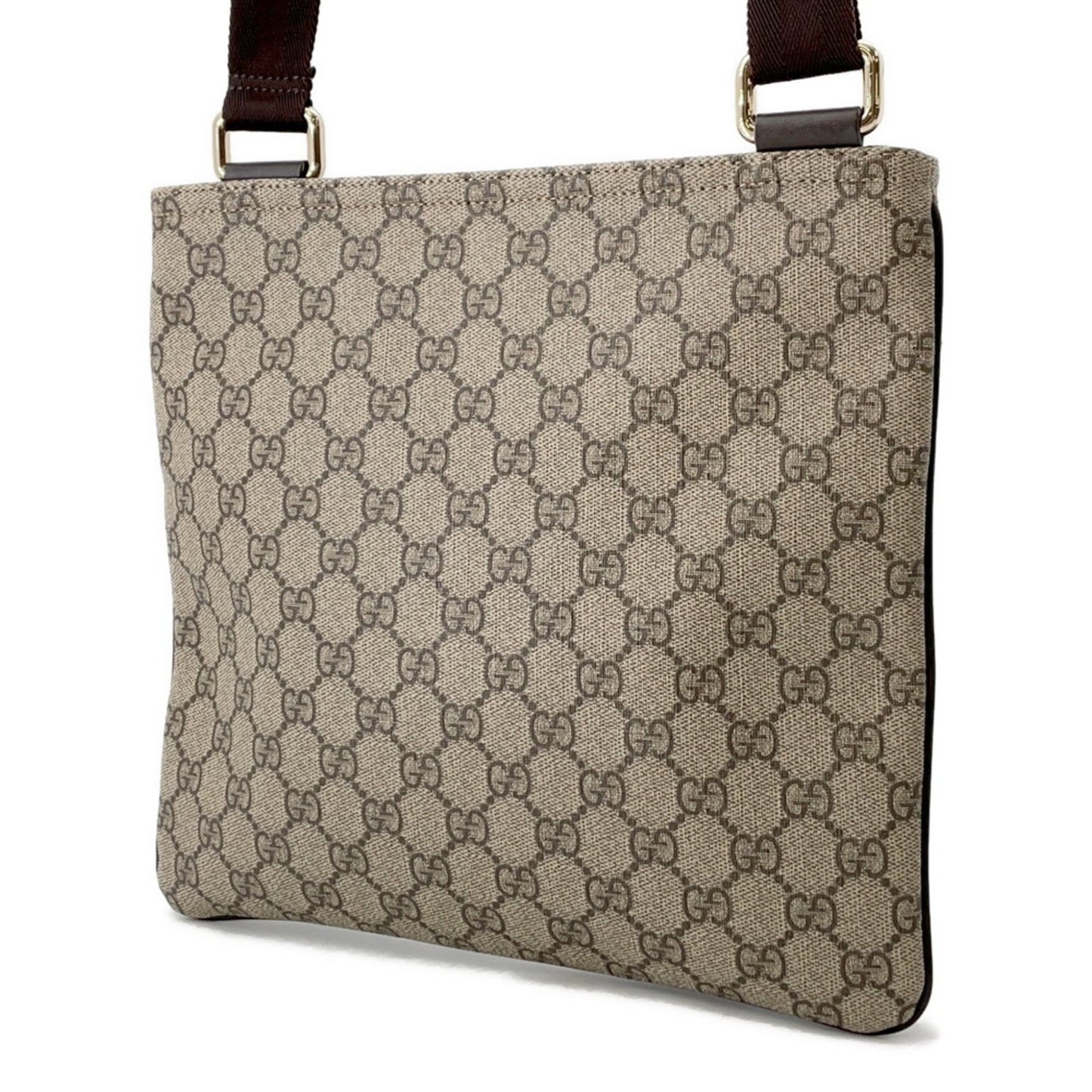 Gucci Brown Gg Supreme Leather Shoulder Bag ( )
