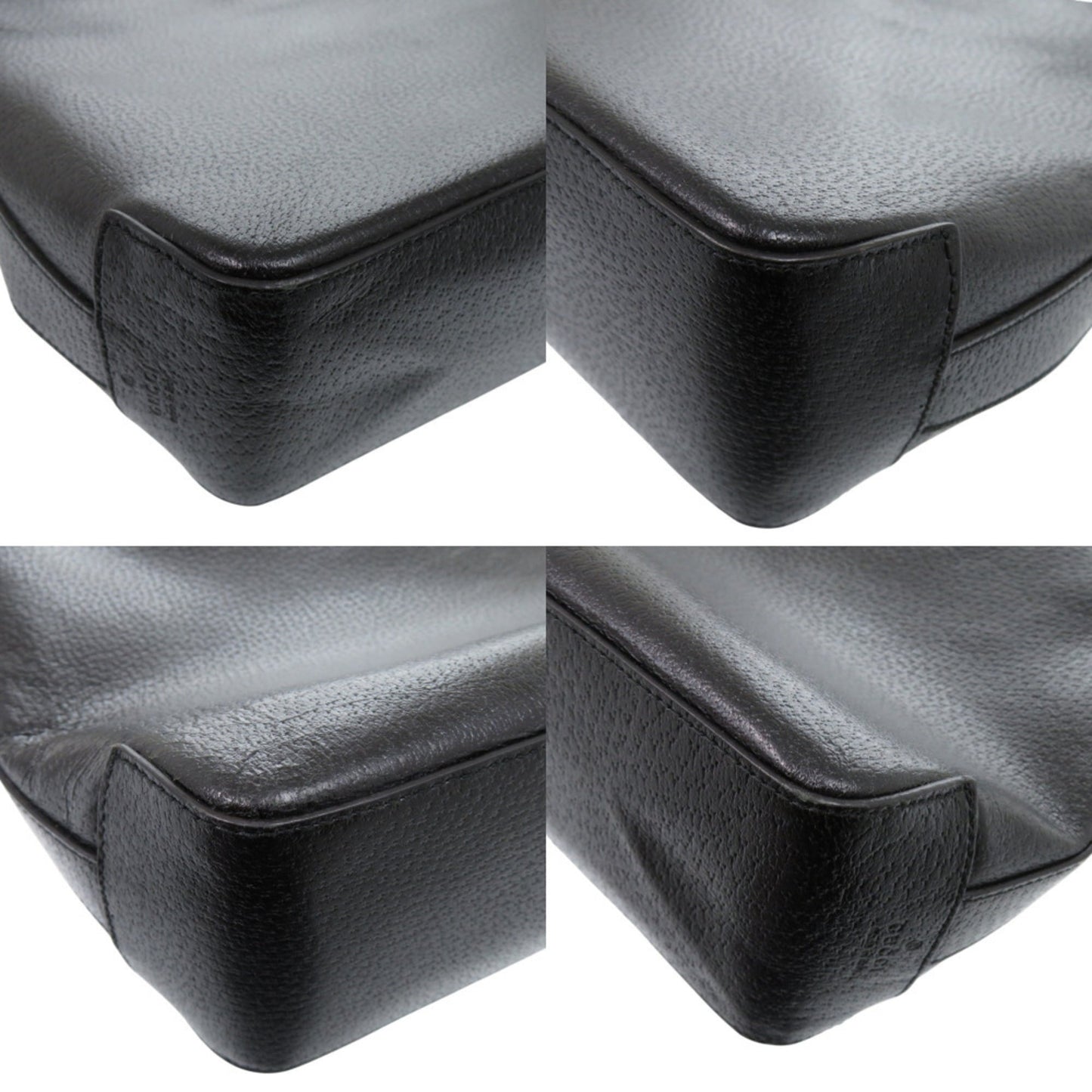 Gucci Black Suede Plastic Leather Shoulder Bag ( )