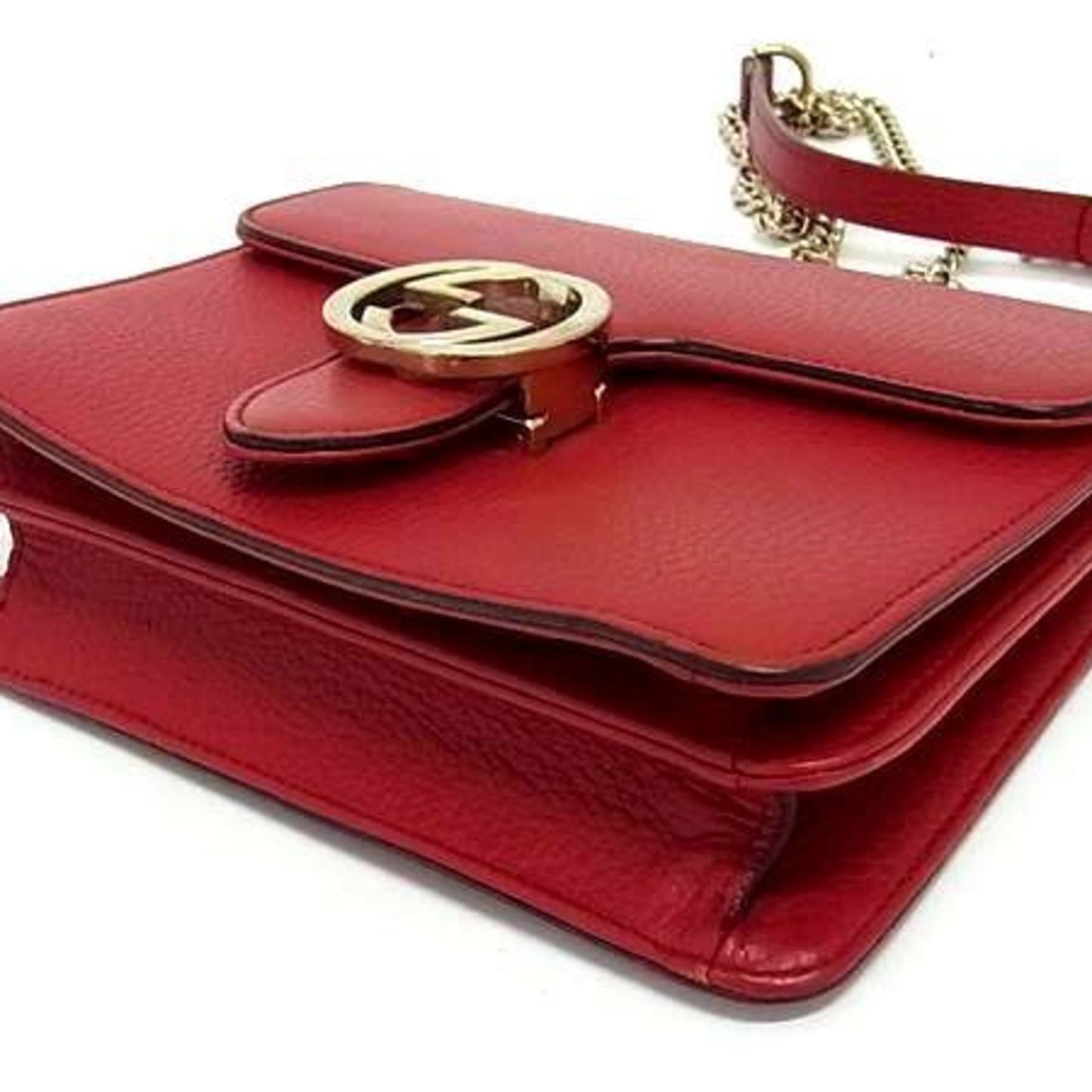 Gucci Red Color Leather Shoulder Bag ( )