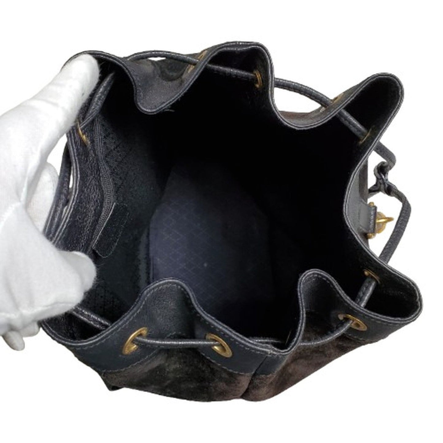 Gucci Black Suede Leather Backpack ( )