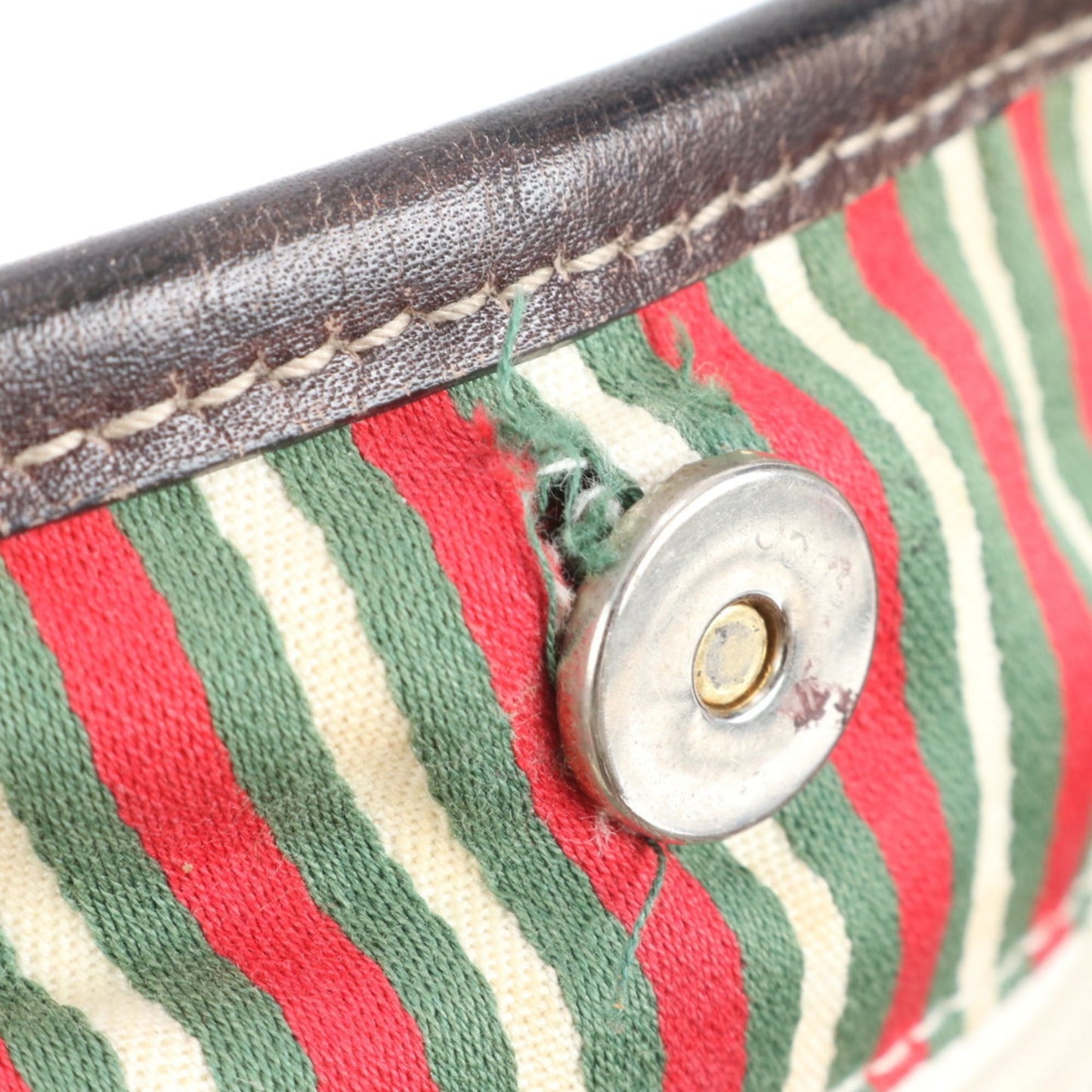 Gucci Brown Leather Canvas Tote Bag ( )