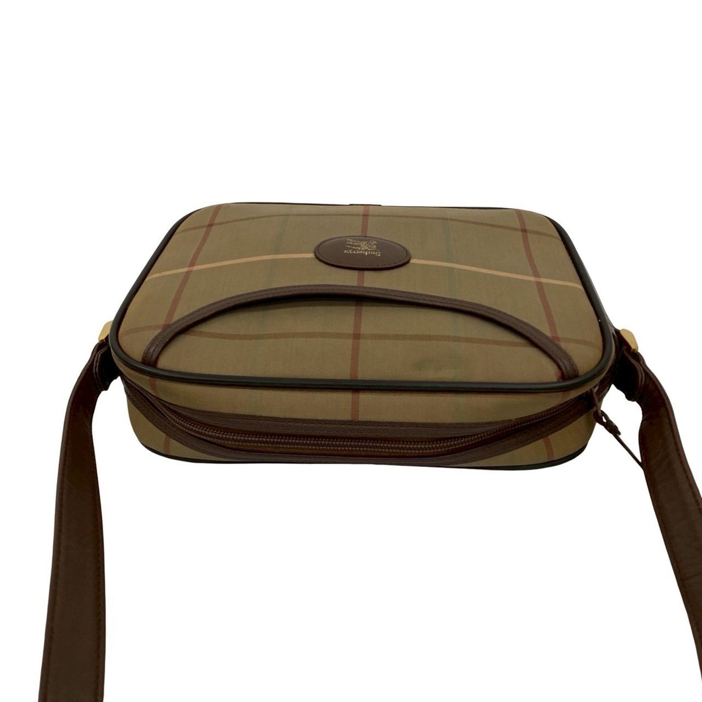 Burberry Brown Khaki Canvas Leather Shoulder Bag ( )