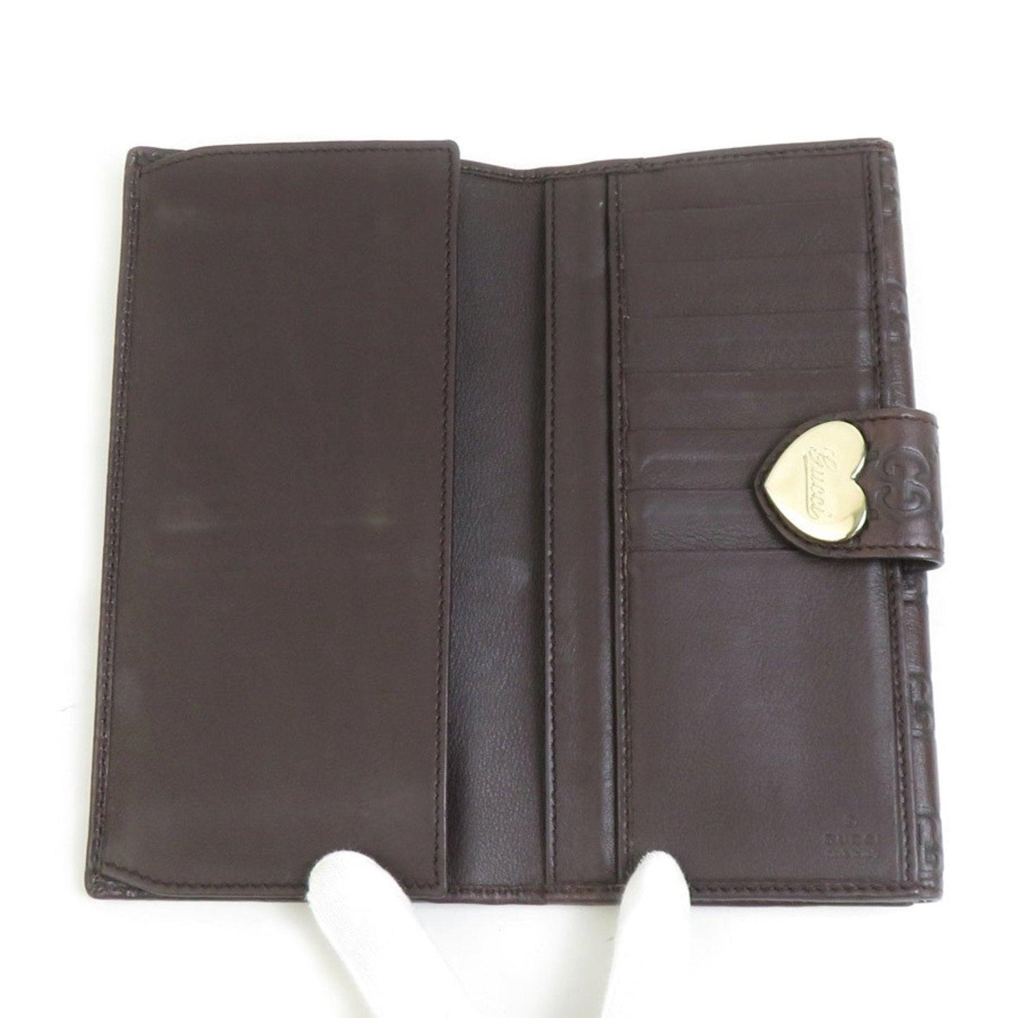 Gucci Dark Brown Leather Long Wallet (Bi-Fold) ( )