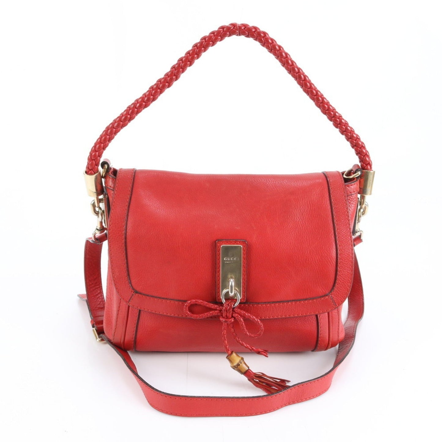 Gucci Red Color Leather Shoulder Bag ( )