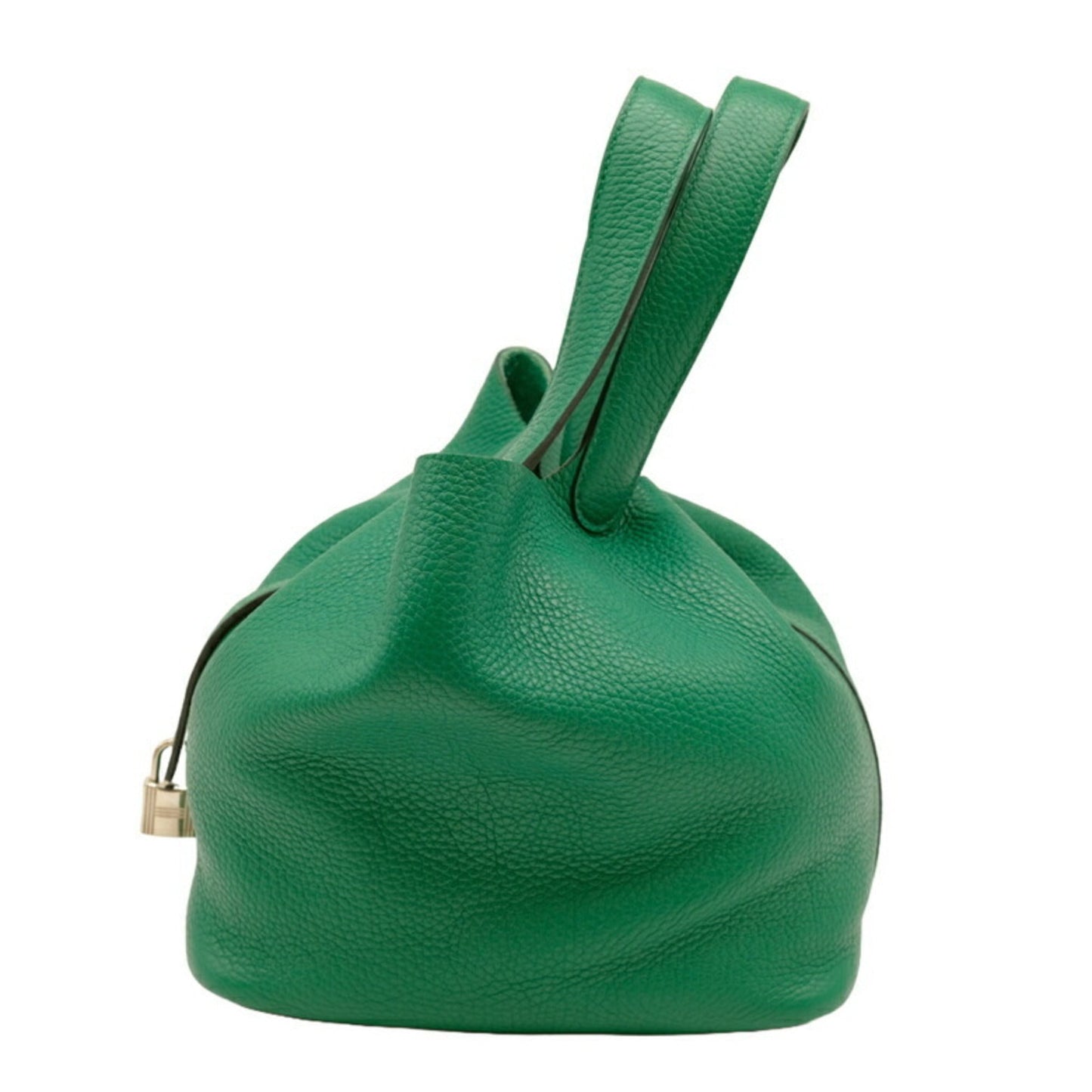 Hermes Green Taurillon Clemence Leather Handbag Tote Bag ( )