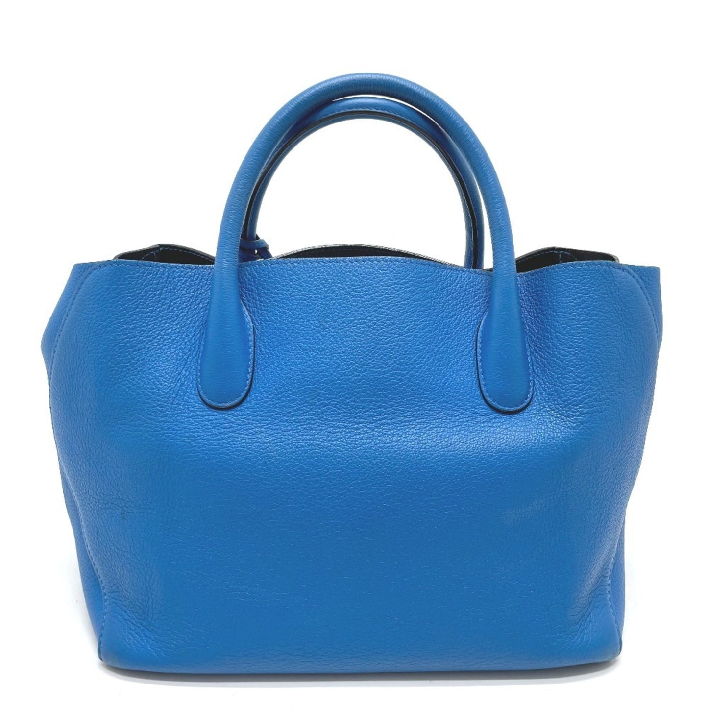 Christian Dior Blue Leather Handbag Shoulder Bag Tote Bag ()