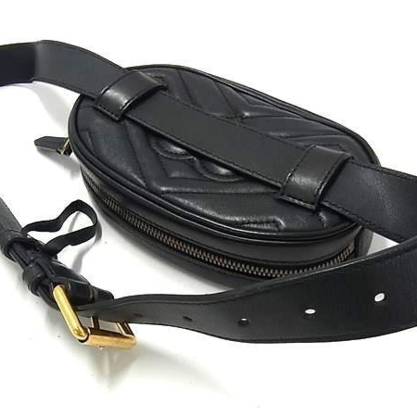 Gucci Black Leather Fanny Pack Shoulder Bag ( )